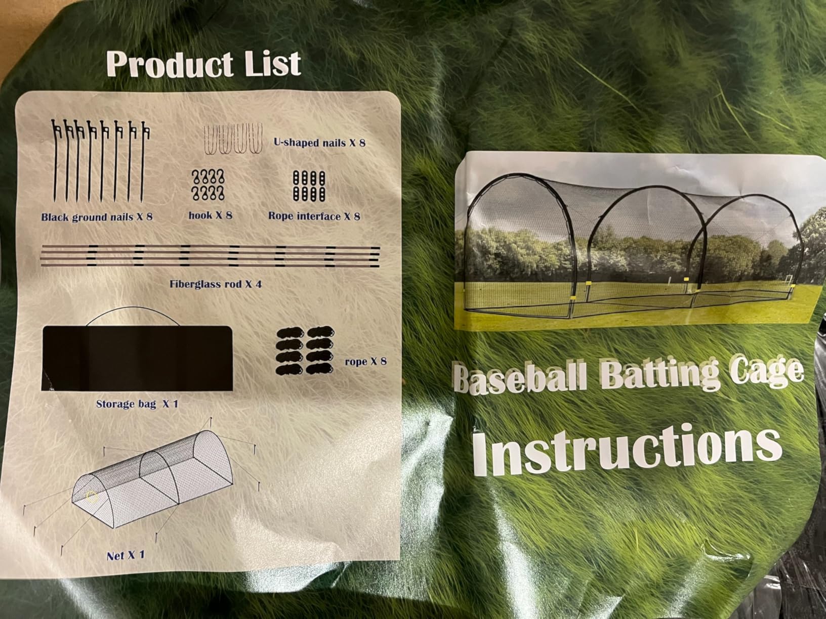 Baseball Batting Cages for Backyard - 22ft x 12ft x 8ft Portable Practice Softball Cage Net and Frame with Pitching Machine Hole, 12.7MM Fibreglass Poles and Carry Bag customer photo 2