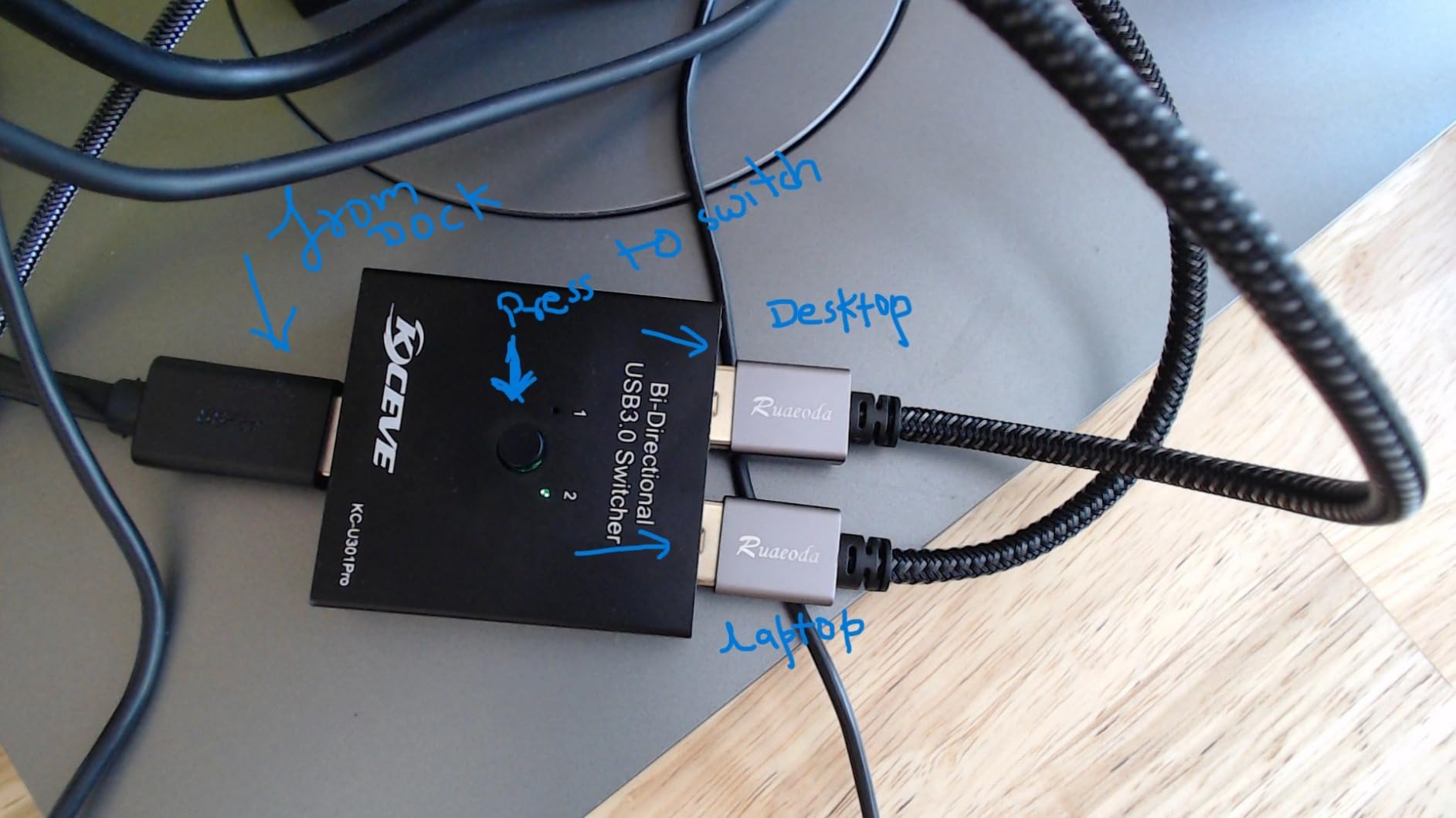 USB C KVM Switch 4K@60Hz,MLEEDA KVM Switch USB C for 2 Laptops Share Single HDMI Monitor and Keyboard Mouse,Compatible with Windows,Mac OS,Wired Remote and USB Power Cord Included customer photo 2