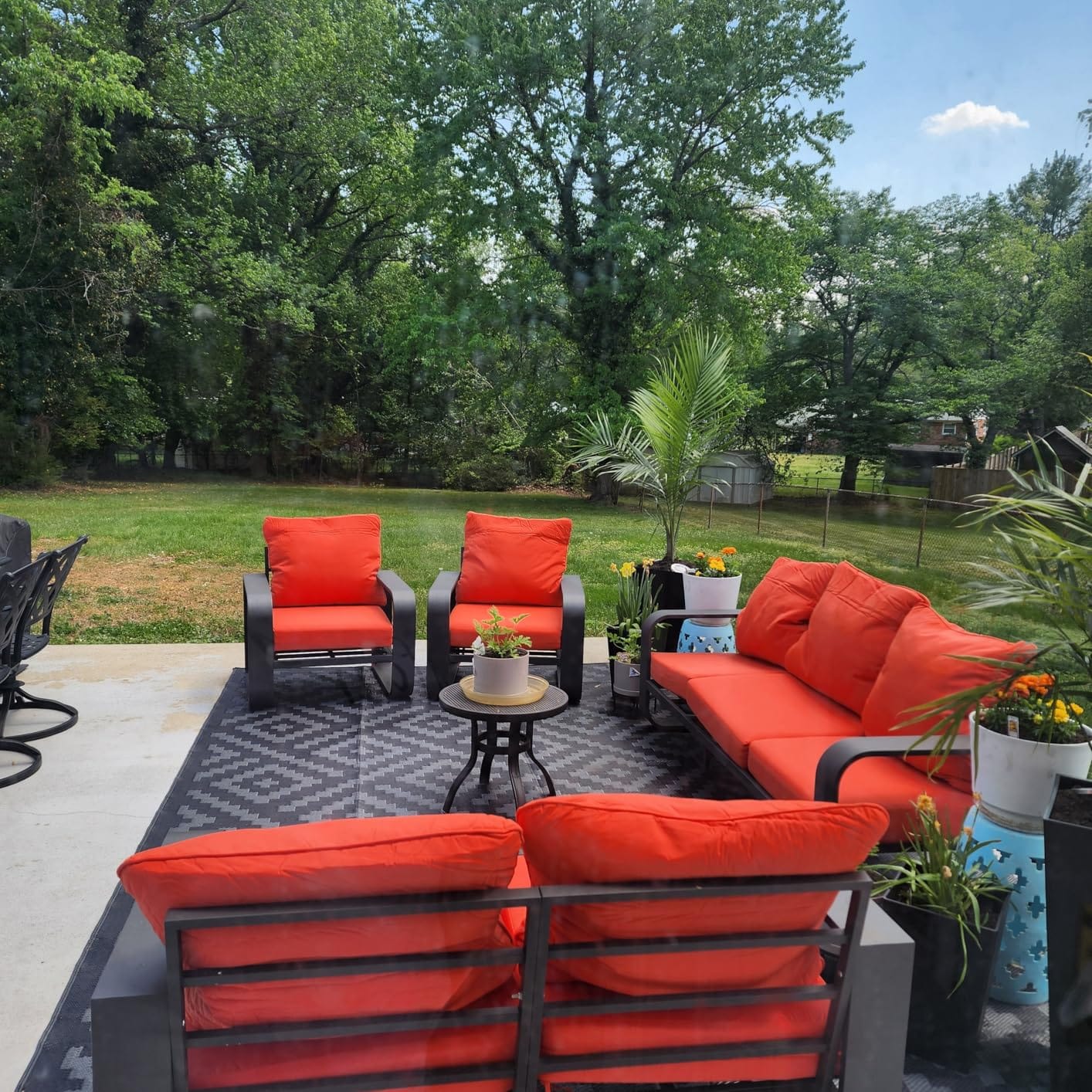 Oversized Aluminum Outdoor Furniture Set, Extra Large Patio Furniture Sofa Set 4.8” Widened Armrest & Ultra-Thick Cushions, 5 Pcs Modern Patio Sectional for Backyard, Porch, Graphite customer photo 2