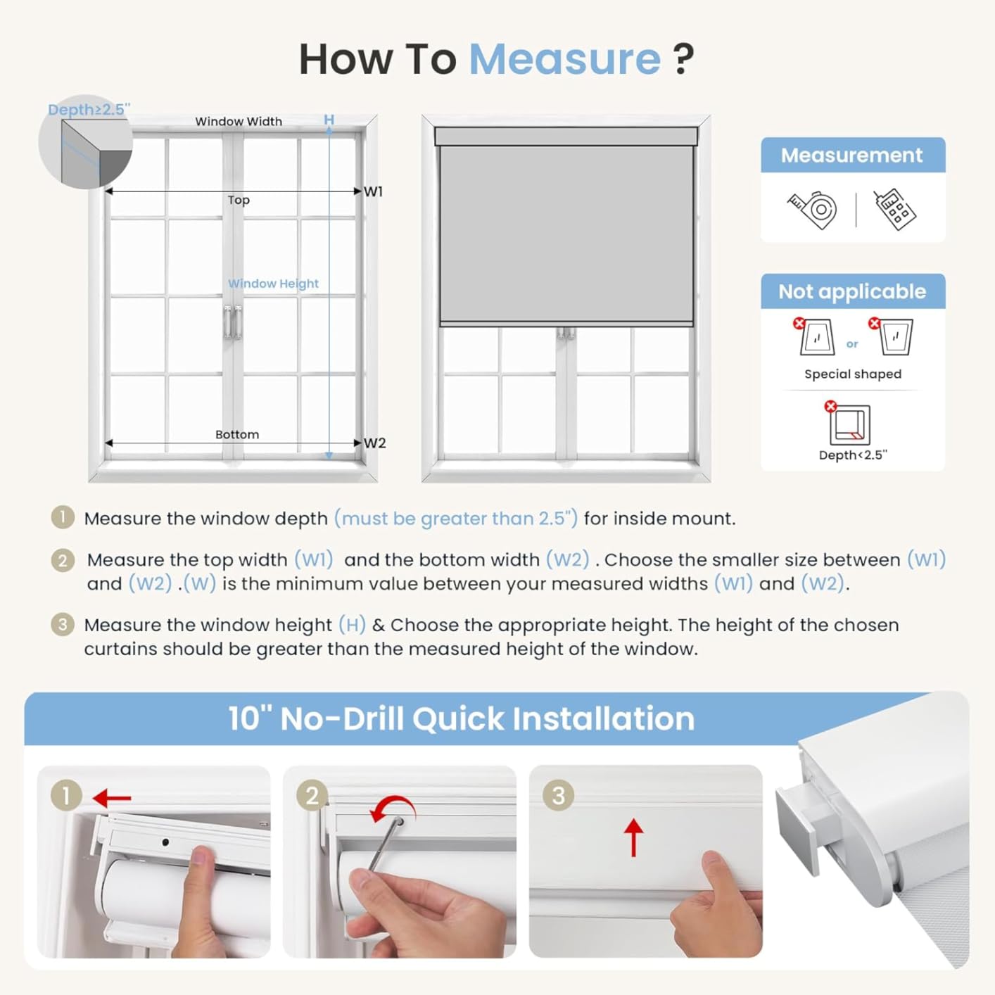 Grandekor No-Drill No Tools Motorized Blinds with Remote | 70Wx72H White customer photo 1