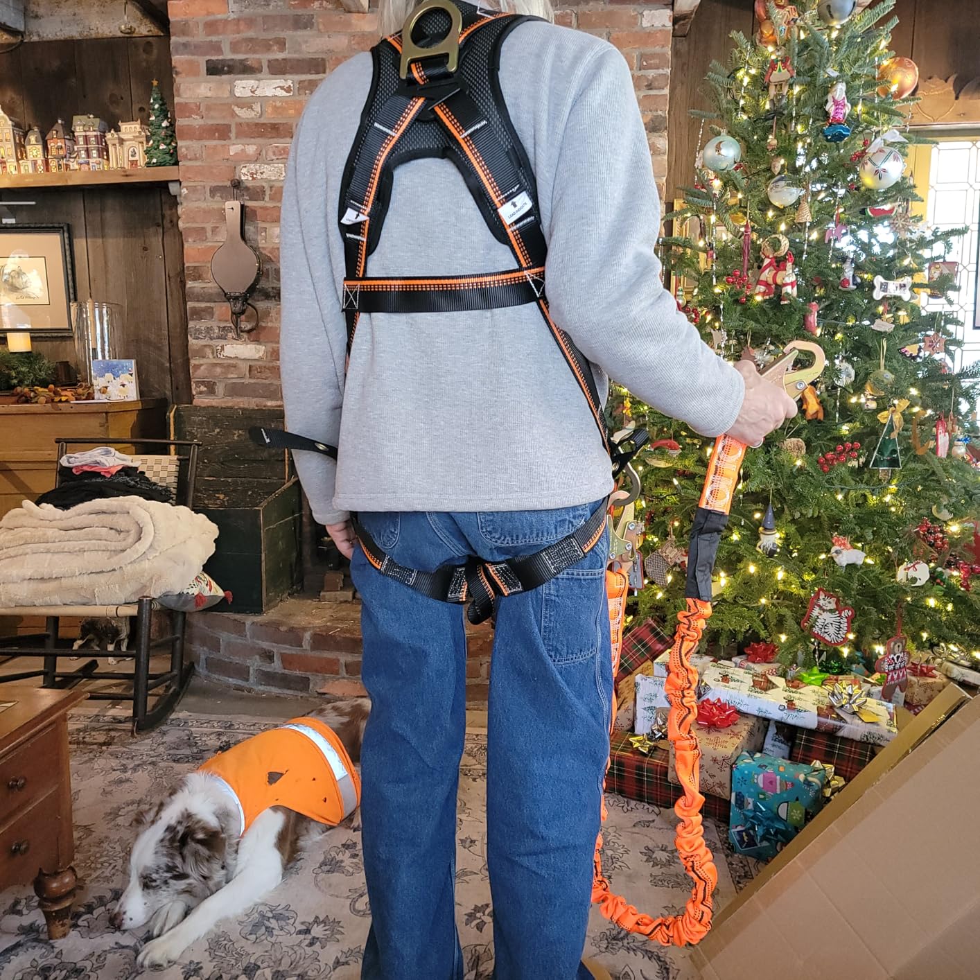 Full Body Safety Harness & Fall Protection Kit with Padded Straps, ANSI Compliant, Includes Shock-Absorbing Lanyard for Roofing, Construction and Industrial Use customer photo 1