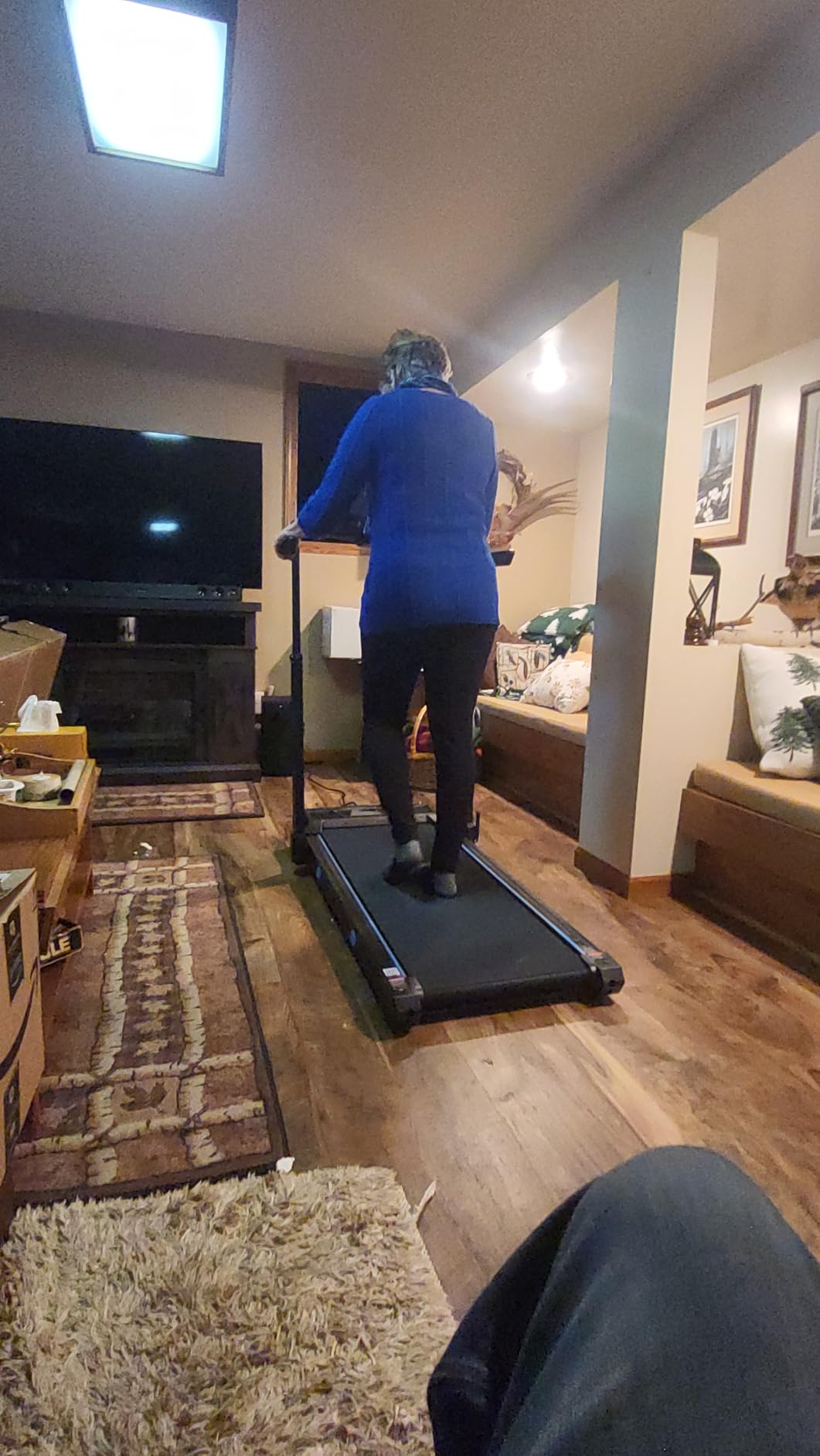 WELLFIT Foldable Treadmill with Auto Incline, 400+ LBS, Adjustable Height | 3.5HP Quiet Walking Pad with Handle Bar, 44