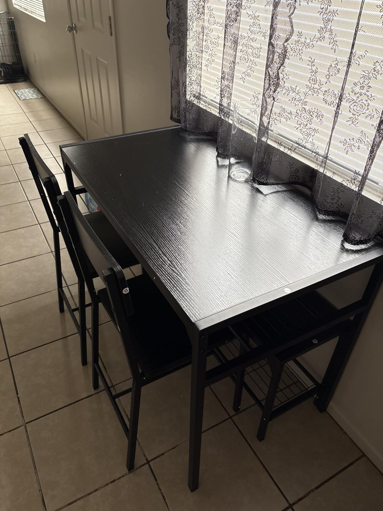 Shintenchi Kitchen Table Chairs Set of 4 with Bench and Chairs, Dark Walnut customer photo 1