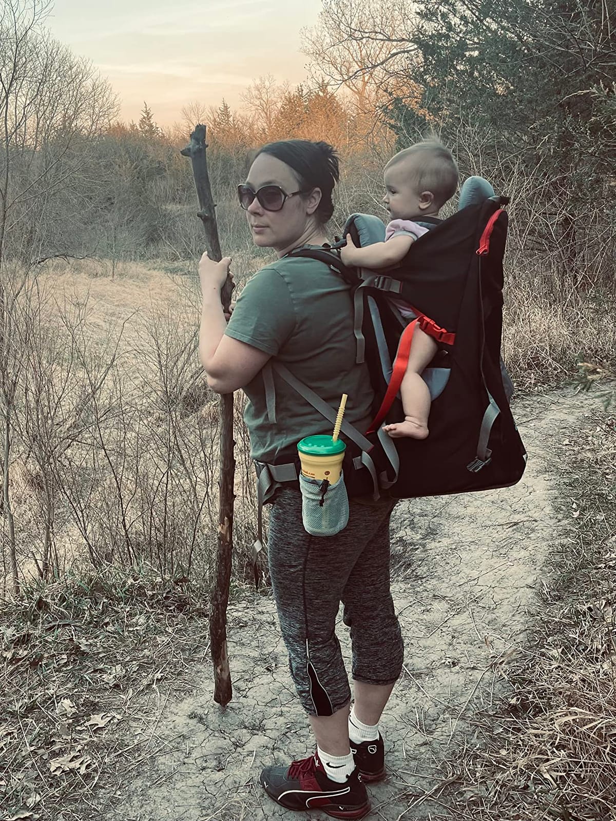 Baby Backpack Carrier, Toddler Hiking Backpack Carrier with Sunshade, Green customer photo 2
