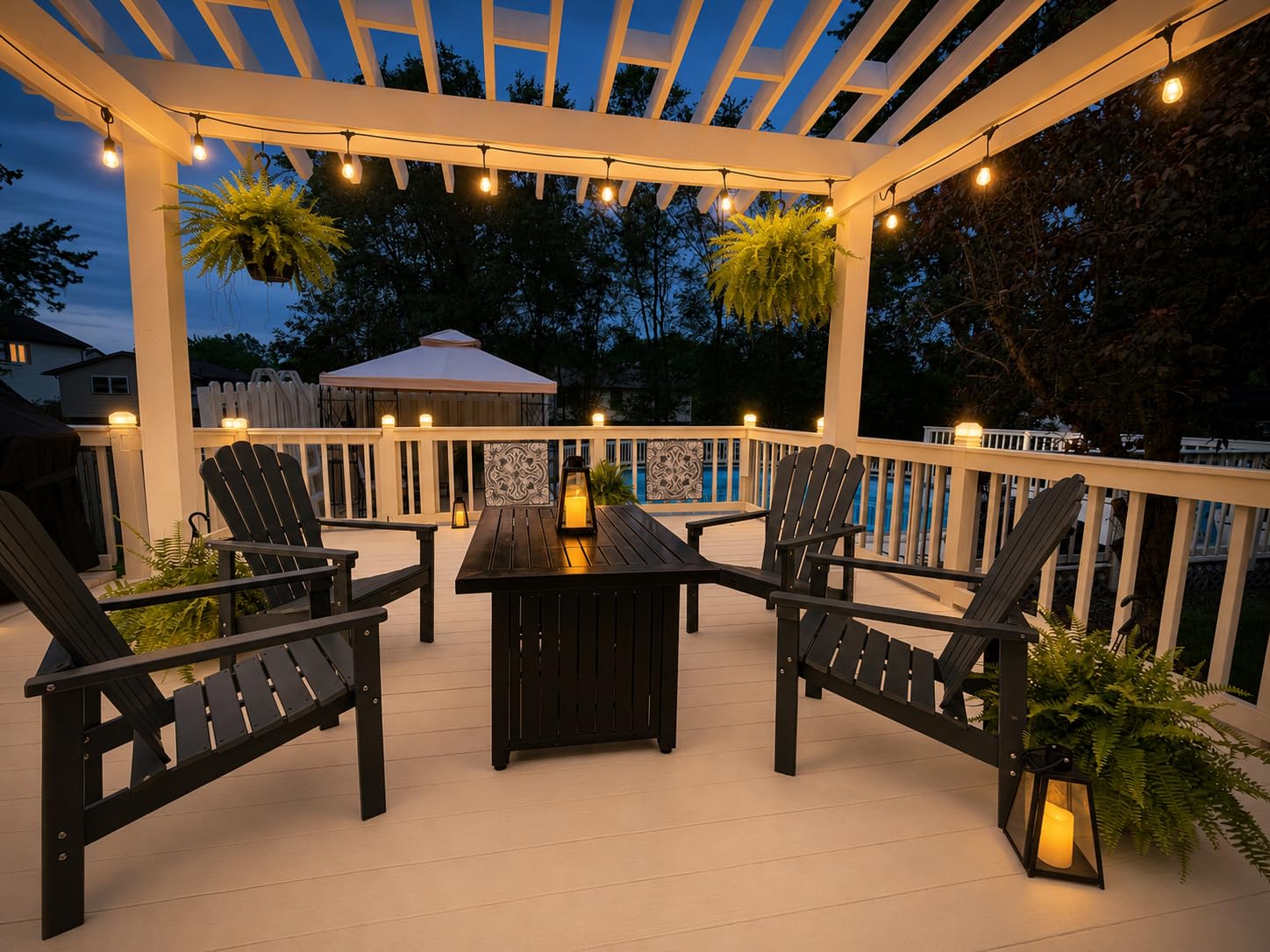 THOEOE Stackable Adirondack Chair Set of 4, HDPE Fire Pit Chairs Set of 4 customer photo 2