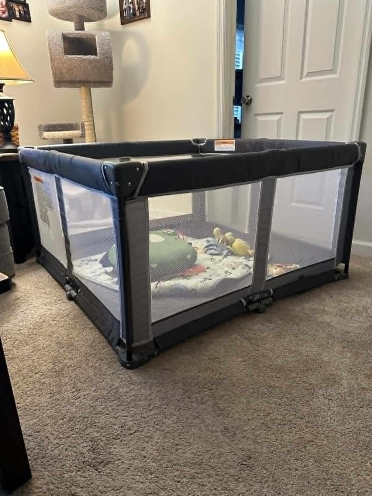 Foldable Baby Playpen Portable Travel Play Yard, Dark Gray customer photo 2