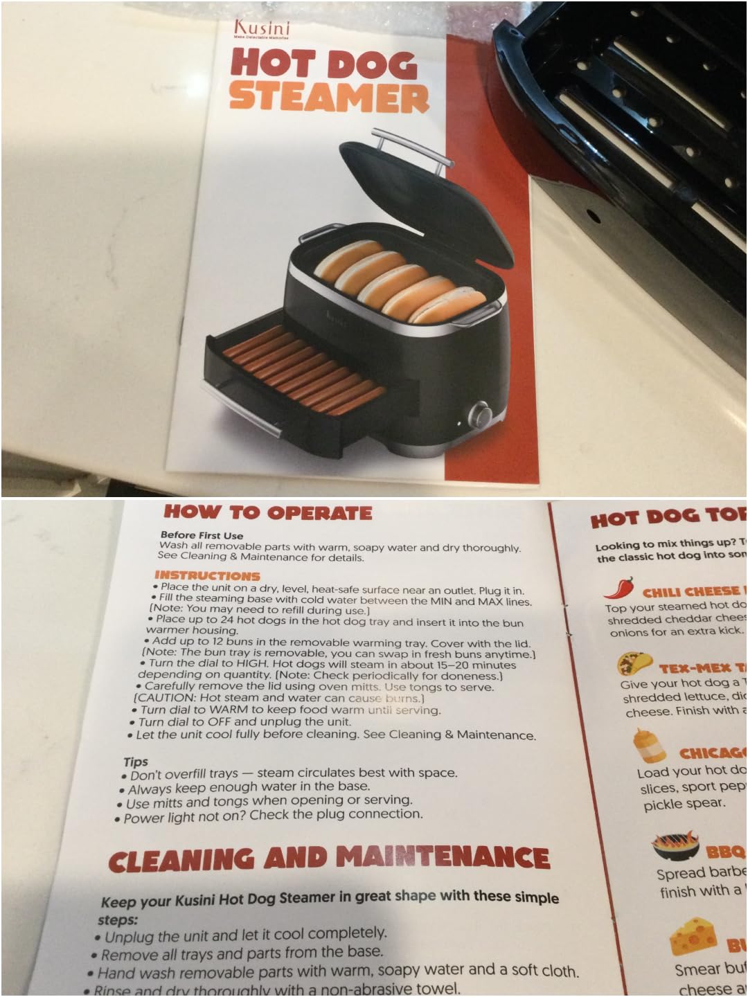 Kusini Hot Dog Food Steamer Machine With Bun Warmer, 24 Hot Dog & 12 Buns customer photo 1