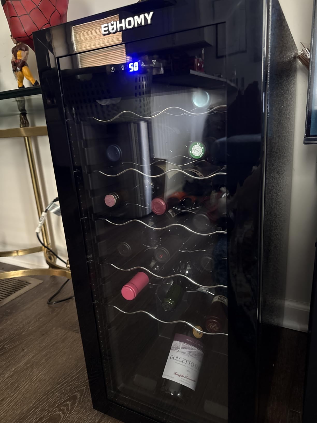 EUHOMY 25 bottle Wine Cooler Refrigerator, Wine Fridge Glass Door, Black | 3.2 Cu.ft, 41°F to 64°F, Compressor Cooling, Digital Temperature Control, Adjustable Shelves, Bar Kitchen, LED Light customer photo 2