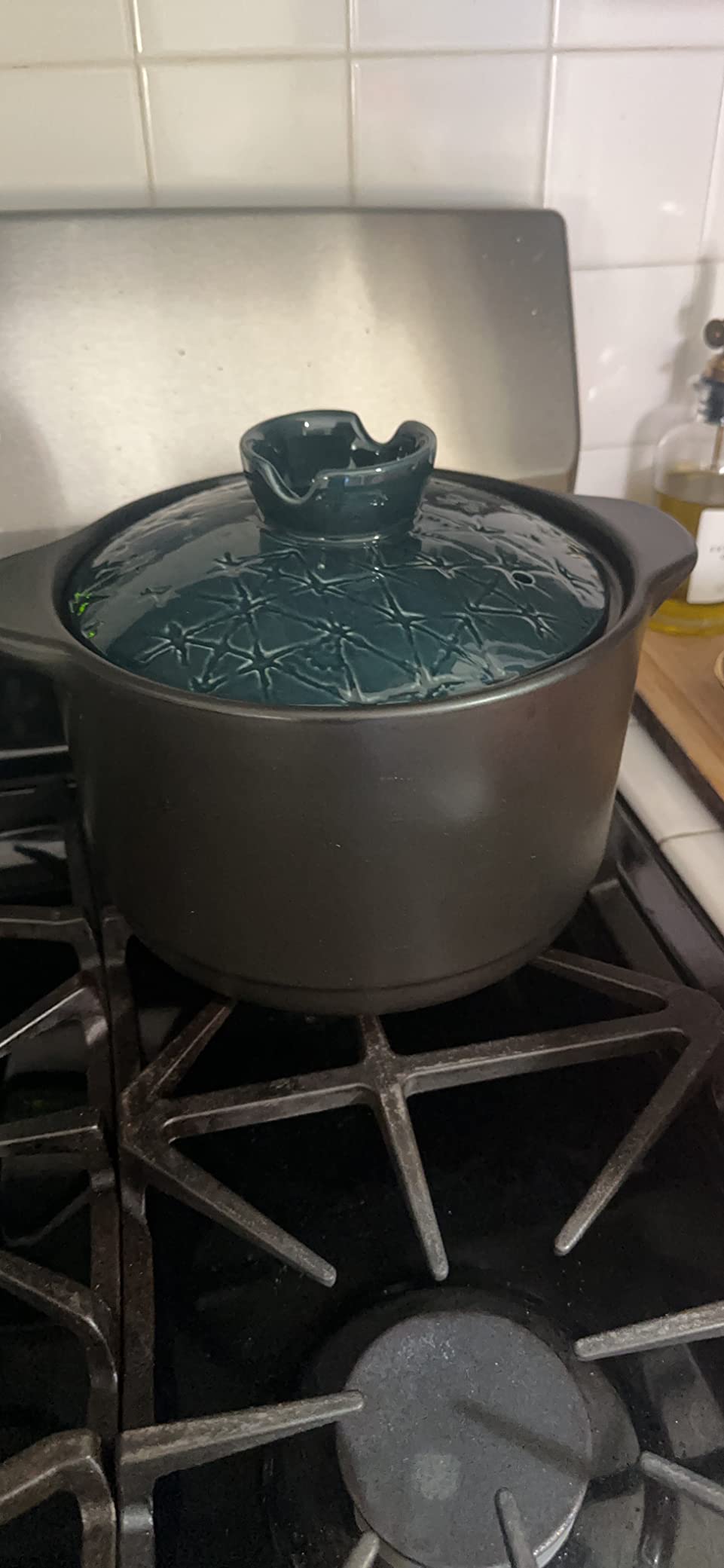 Ceramic Cooking Pot 2.1QT – Authentic Japanese Donabe Clay Pot – Earthenware Stew Pot for Slow Cooking, Casserole with Green Lid, Healthy & Non Toxic customer photo 1