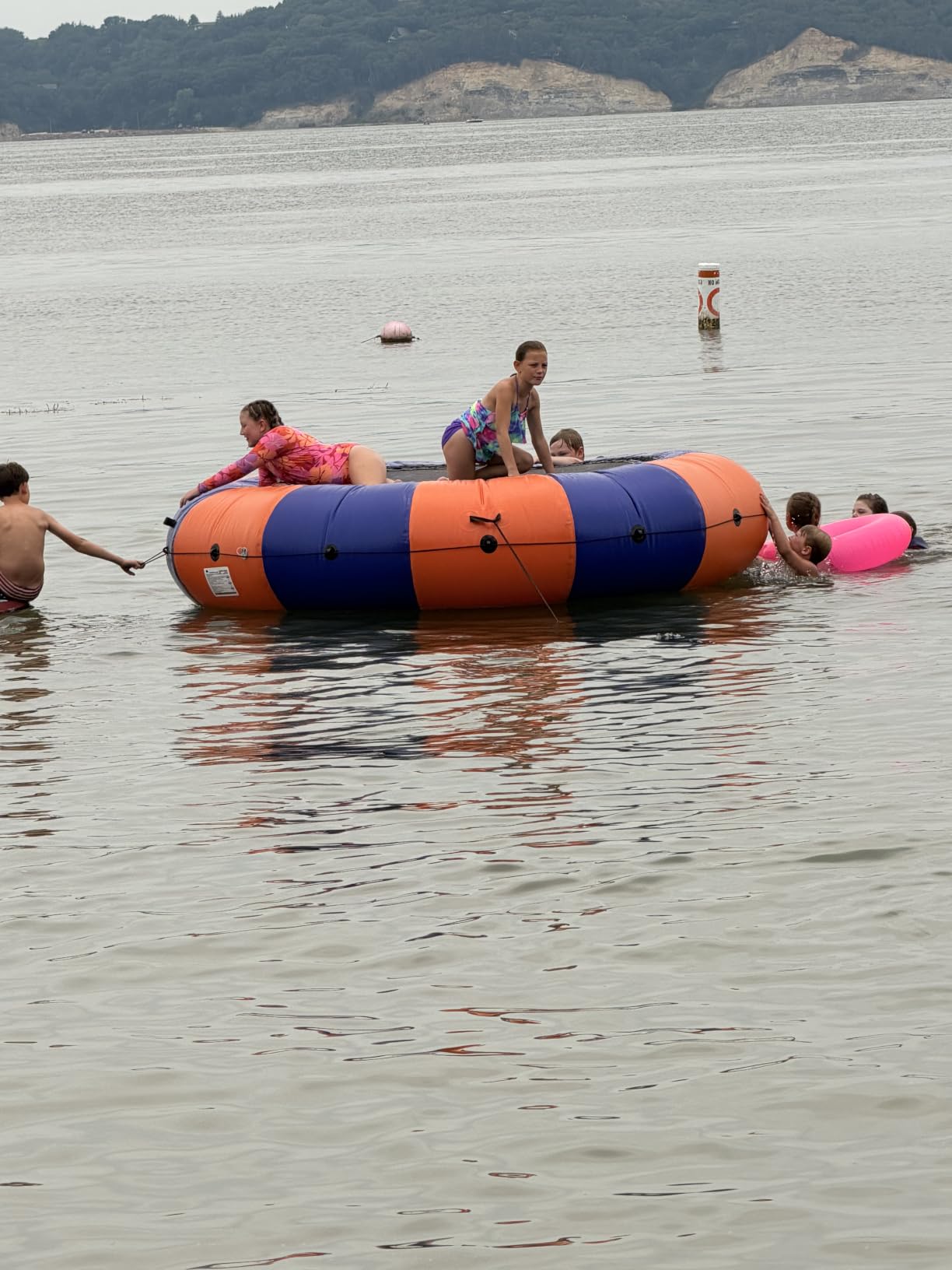 Inflatable Water Trampoline, 10FT Floating Platform for Lakes, Ponds, and Pools with Rope Ladder & Electric Pump for Quick Setup, Great for Kids & Adults customer photo 2