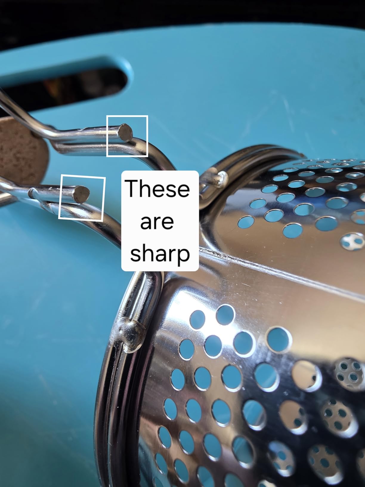 Eggssentials - Pasta Strainer with Handle - Pack of 2 Noodle basket made up of Stainless Steel Mesh - Pasta Basket for Boiling Noodles, Dumplings, Spaghetti – Boiling Strainer & Pasta Cooker. customer photo 1
