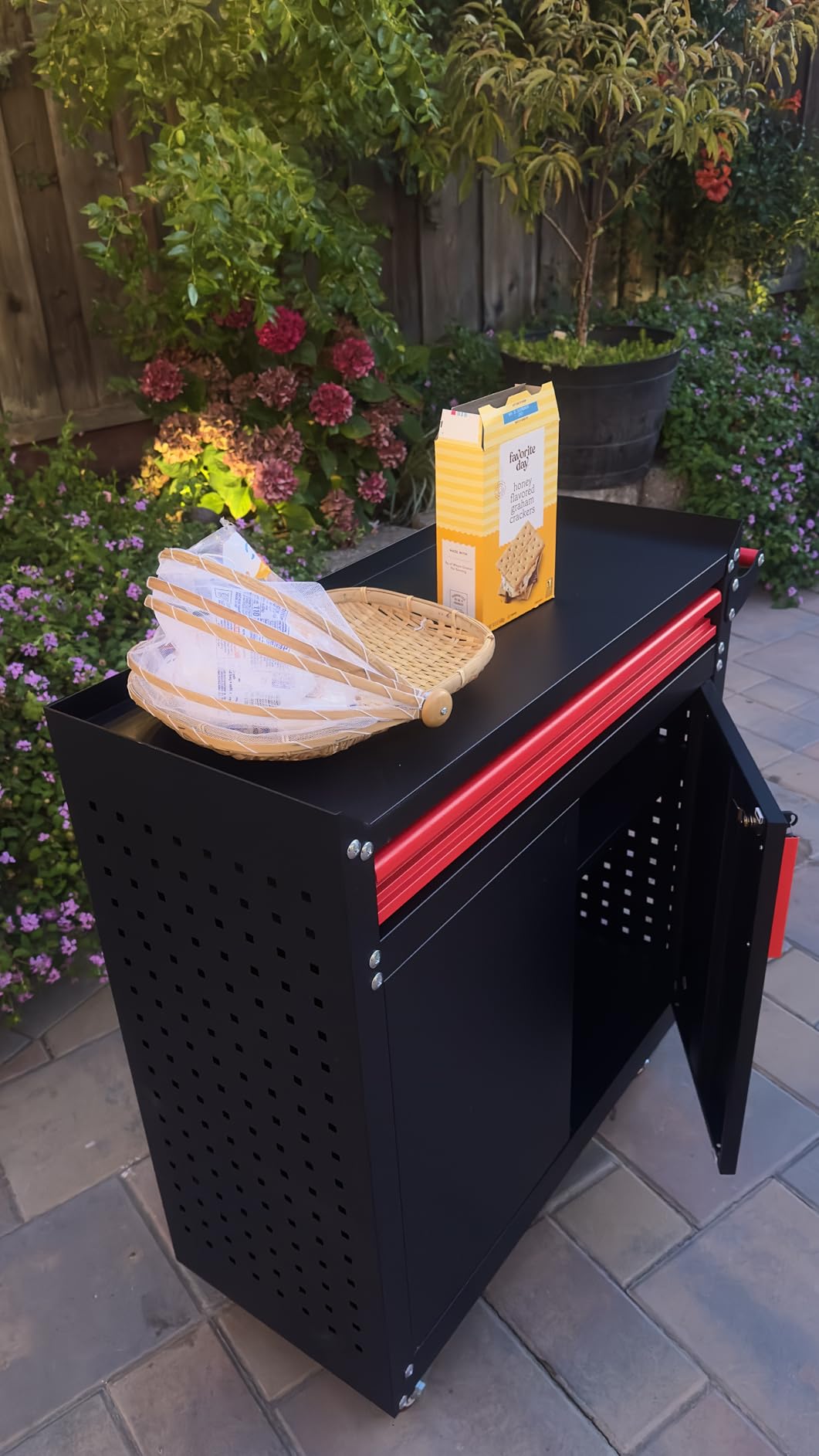 Eltean Grill Table,Outdoor Grill Cart with Storage customer photo 2
