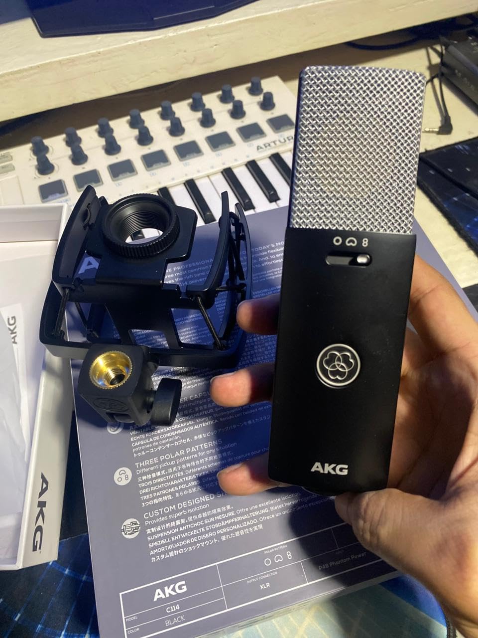 AKG Professional C114 Large Diaphragm Multi-Pattern Condenser Microphone-XLR Studio Mic for Podcasting, Streaming, Broadcasting & Music Recording, Cardioid/Omni/Figure-8, Low Noise, Sustainable Design customer photo 2
