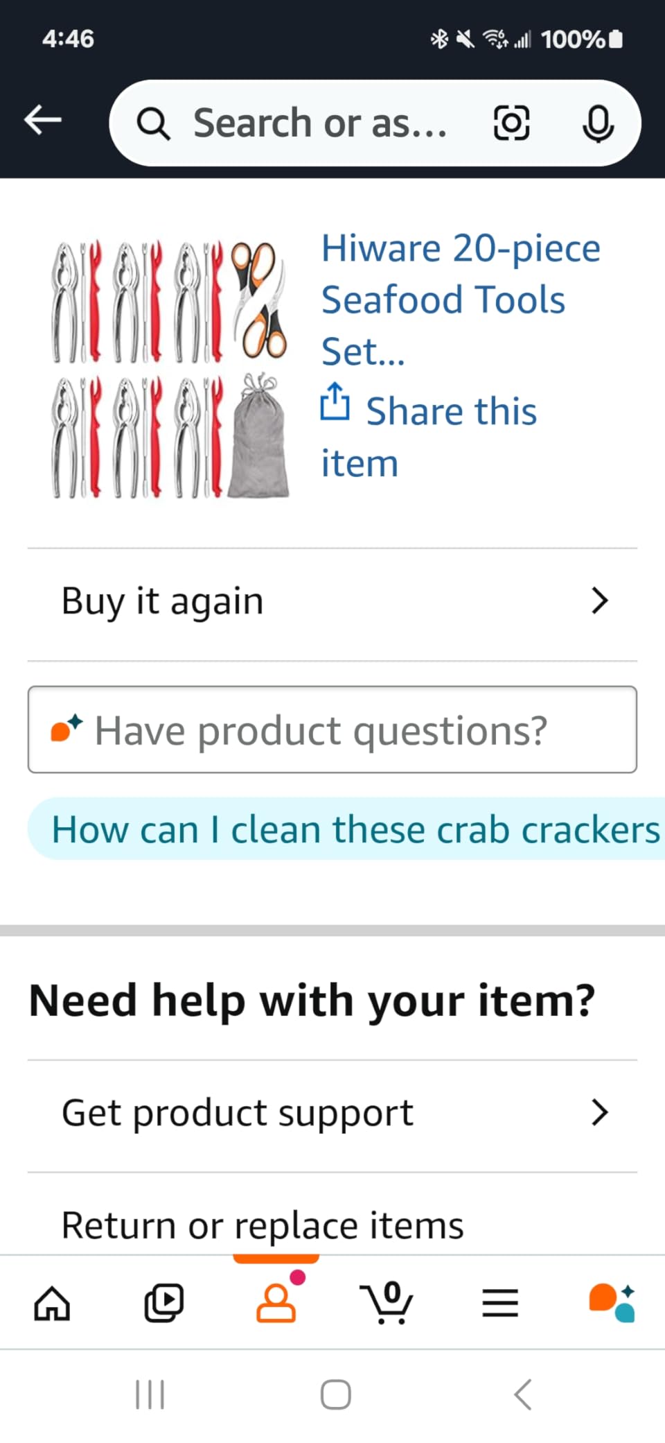 20-Pack Crab Crackers and Tools Set,Seafood Boil Party Supplies Includes 6 Crab Crackers, 6 Lobster Shellers, 6 Crab Leg Forks/Picks and 2 Seafood Scissors & Black Storage Bag - Nut Cracker Set customer photo 1