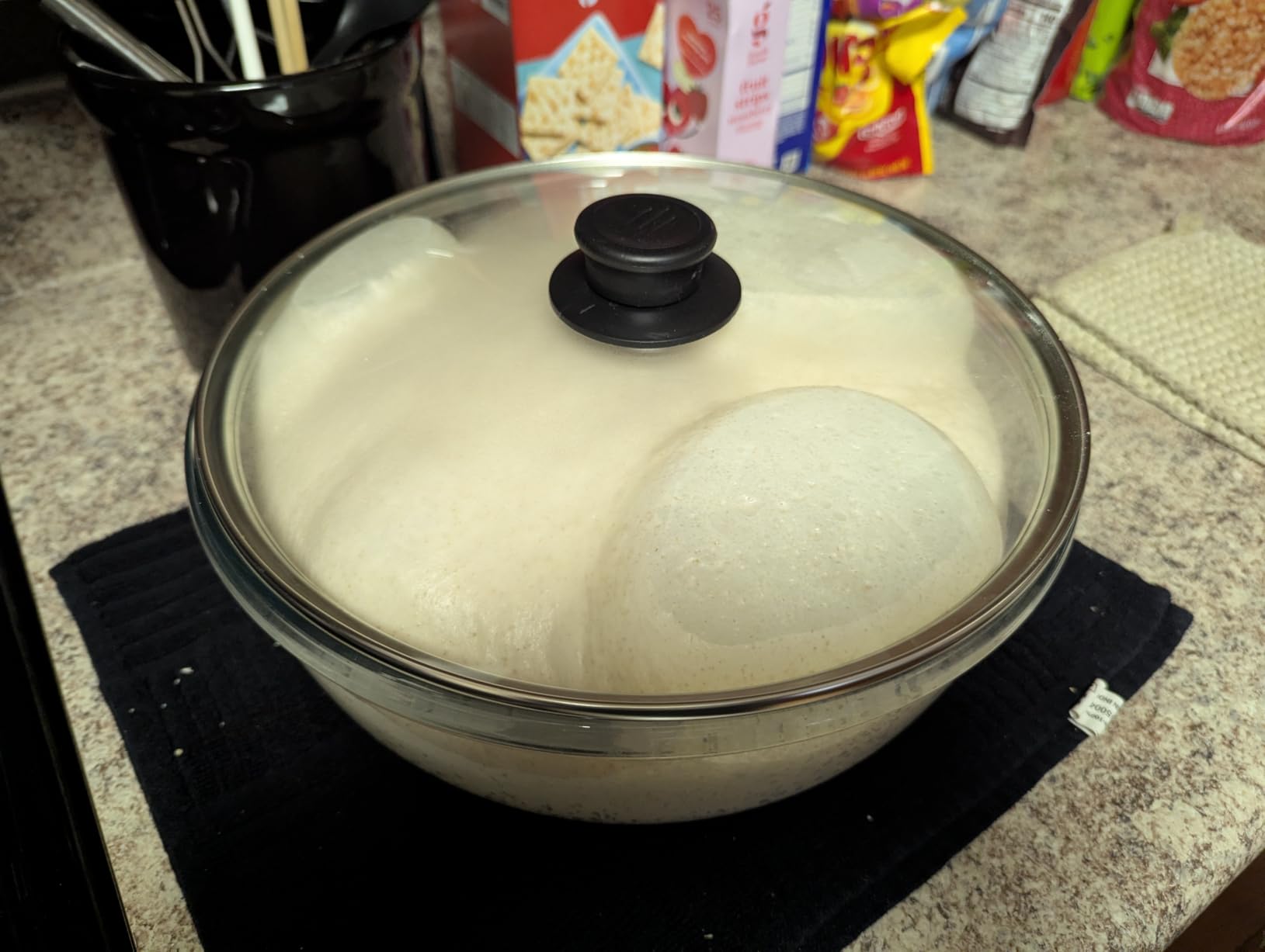 6 QT Large Glass Mixing Bowl with Lid for Sourdough Bread Making & Proofing customer photo 1