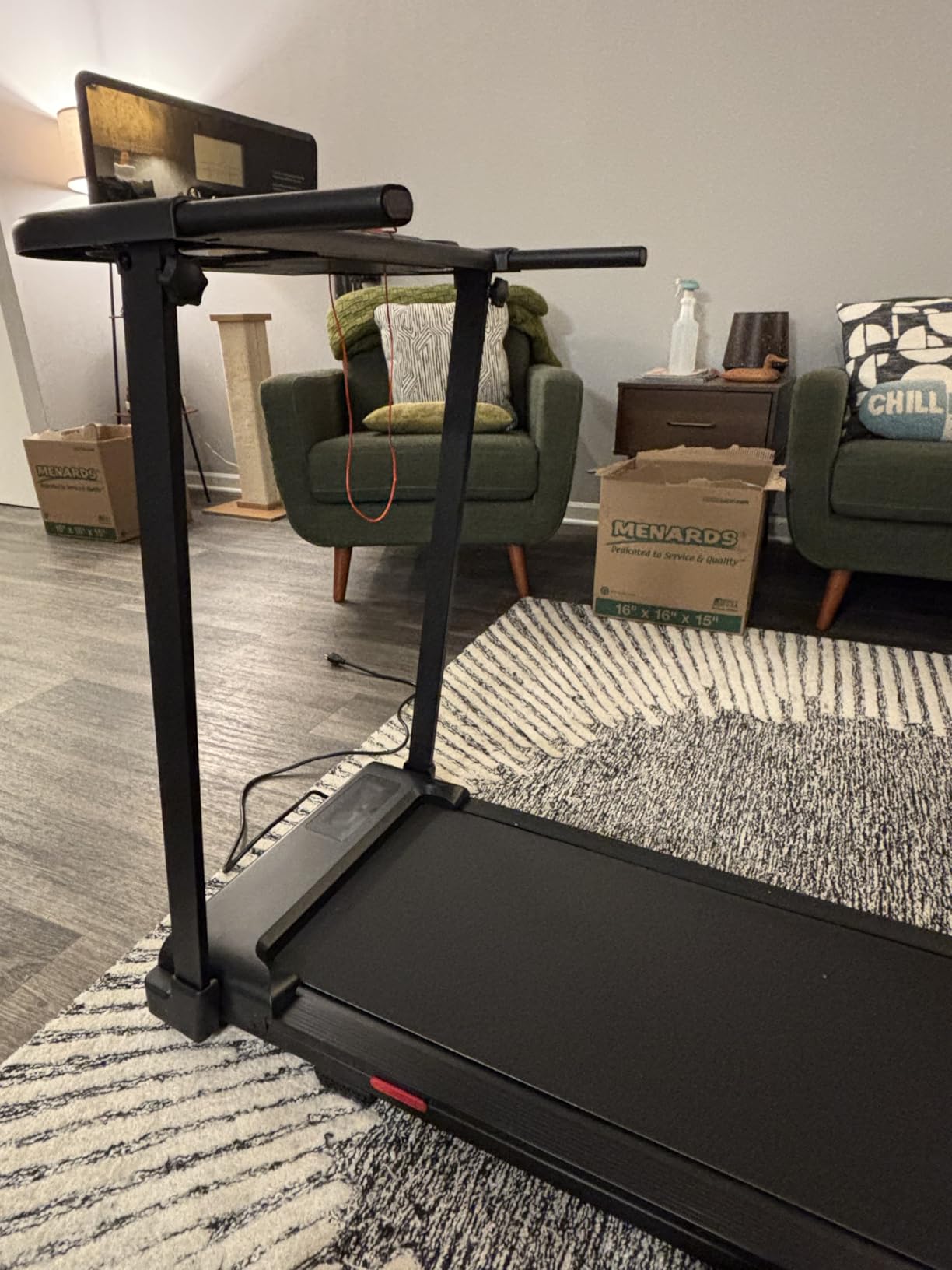 MCRG Portable Walking Pad Treadmill with Handle Bar Incline for Home Small, 3.5HP Electric Walking Pad Treadmill with Incline, Compact Mini Treadmill with Handles for Exercising, 0.6-10MPH, 400LBS customer photo 2