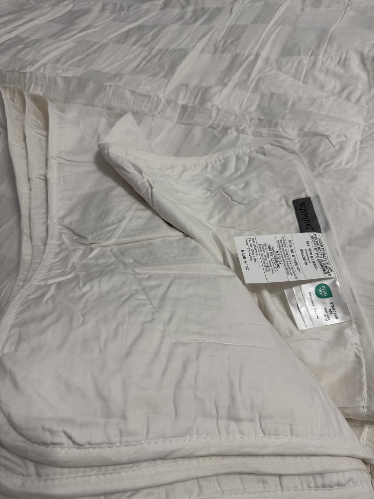 Lightweight White 100% Cotton Quilt, Comforter Queen Size | All Season, Bedspread, Thin Cotton Blanket, Durable, Breathable, Hot Sleepers customer photo 2