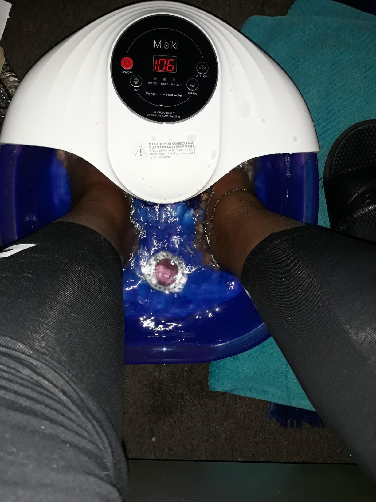 Collapsible Foot Spa Bath with Heat, Fits Men Size 12 (Royal Blue) | Remote Control & 16 Massage Rollers, Fast Heating, Surf, Timing & Red Light, Home Relaxing Tired Feet customer photo 1