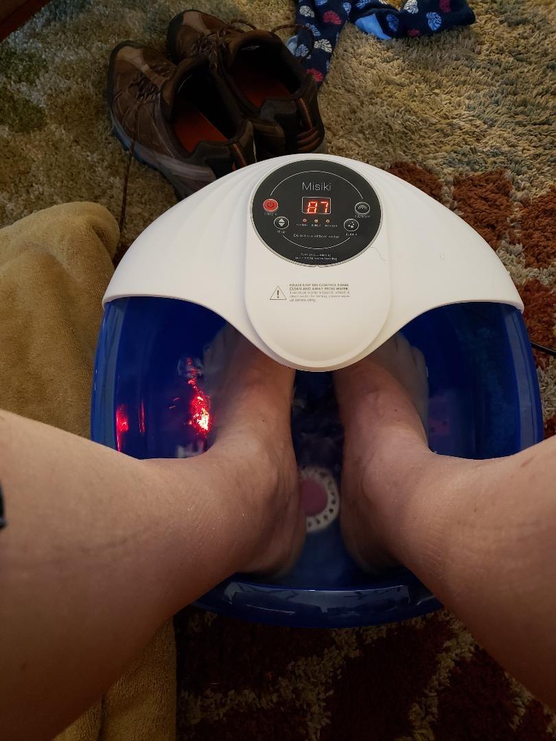 Collapsible Foot Spa Bath with Heat, Fits Men Size 12 (Royal Blue) | Remote Control & 16 Massage Rollers, Fast Heating, Surf, Timing & Red Light, Home Relaxing Tired Feet customer photo 2