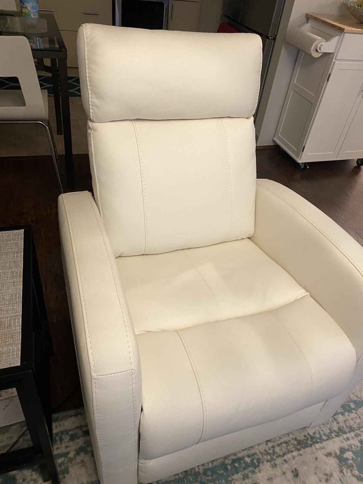 CHITA Genuine Leather Power Recliner Chair for Adults, Swivel Glider, Brown customer photo 1