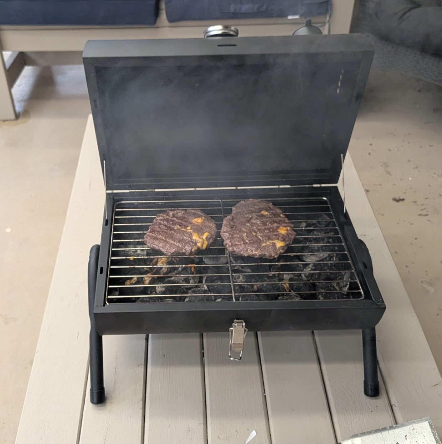 Charcoal Grill Offset Smoker 535 Sq.In.with Front Table for Outdoor BBQ customer photo 2