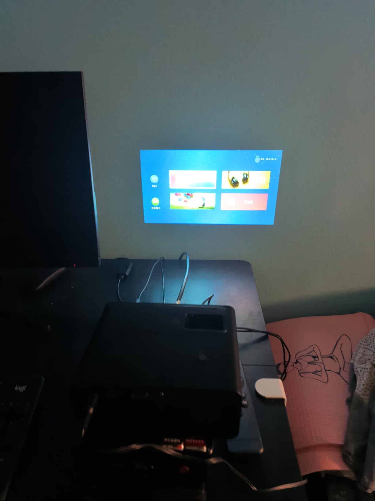 CiBest Mini Projector with WiFi and Bluetooth, Short Throw Full HD 1080P customer photo 1