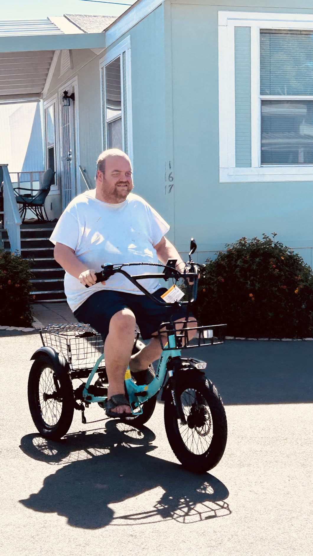 NARRAK Electric Tricycle for Adults,Fat Tire Folding Electric Trike,3 Wheels Electric Bicycle Bikes, Peak 1100W Step-Thru Etrike with Removable Battery and Large Basket customer photo 1