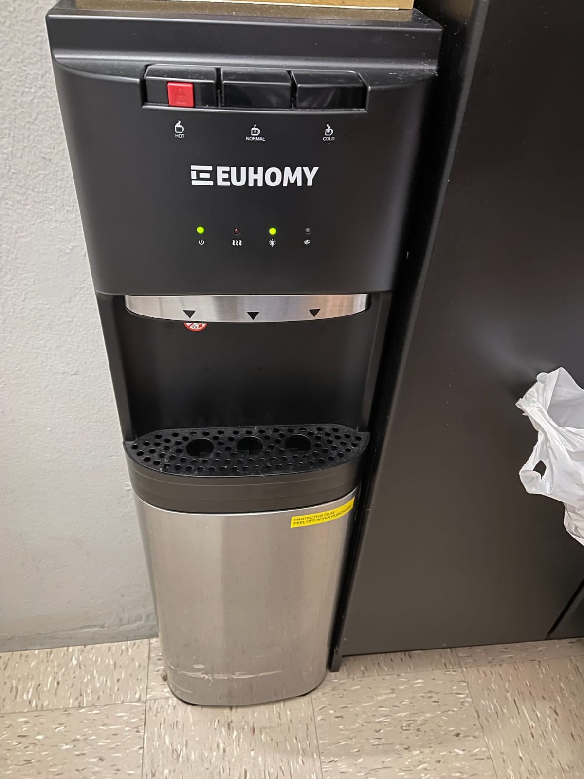 Euhomy Self-Cleaning Bottom-Loading Water Dispenser, Compatible with 5 Gallon Bottles - 3 Temperature Settings with Hot, Room & Cold Water Outlets, Childproof Lock, Night Light & LED Display,Black customer photo 2