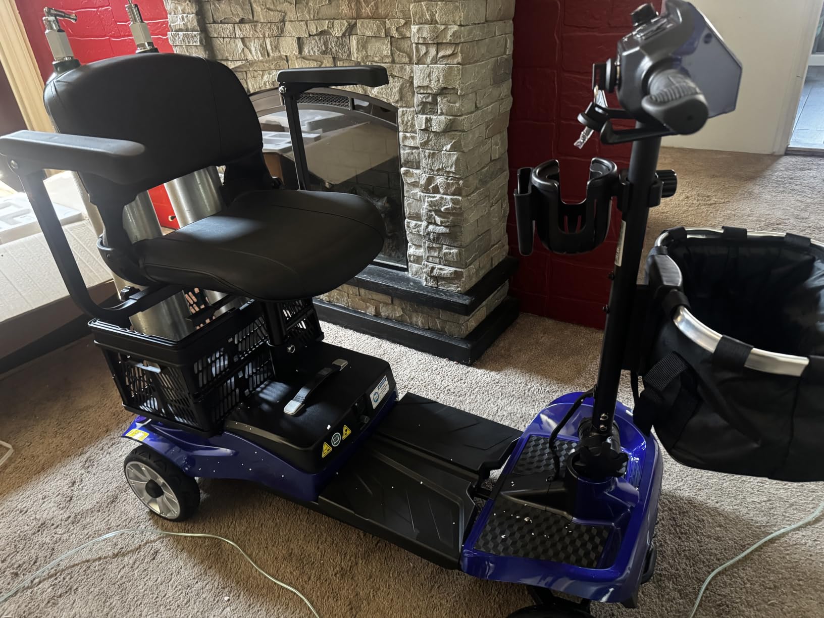 Mobility Scooter for Adults with Spare Battery – 24.8 Miles Total Range, 4-Wheel Foldable Portable Motorized Scooter, 330 lbs Capacity, Dual Baskets, Cup & Phone Holder, Pink customer photo 1