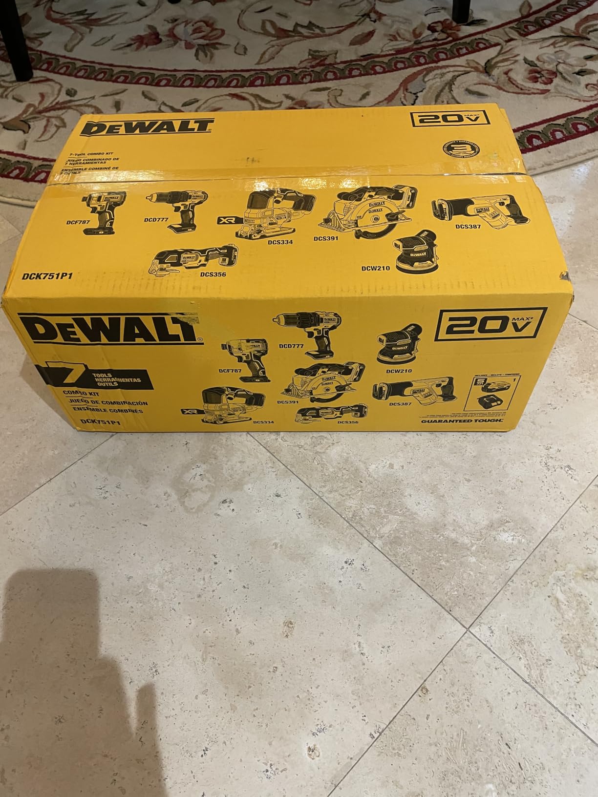 DEWALT 20V MAX 7-Tool Combo Kit, Includes Cordless Drill, Impact Driver, Reciprocating Saw, Circular Saw, Oscillating Tool, Random Orbital Sander, Jigsaw, 5Ah Battery and Charger (DCK751P1) customer photo 1