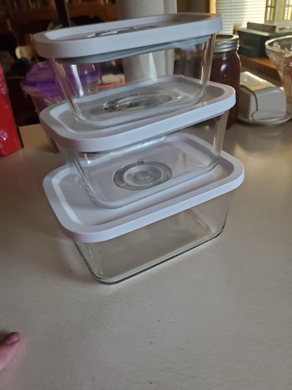 URPOWER Glass Vacuum Seal Containers for Food Storage, 3PCS Set with Lids customer photo 2