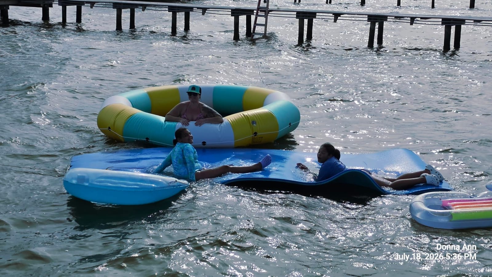 COOLWAVE 10/12/15FT Inflatable Water Trampoline for Lake with Pump customer photo 2