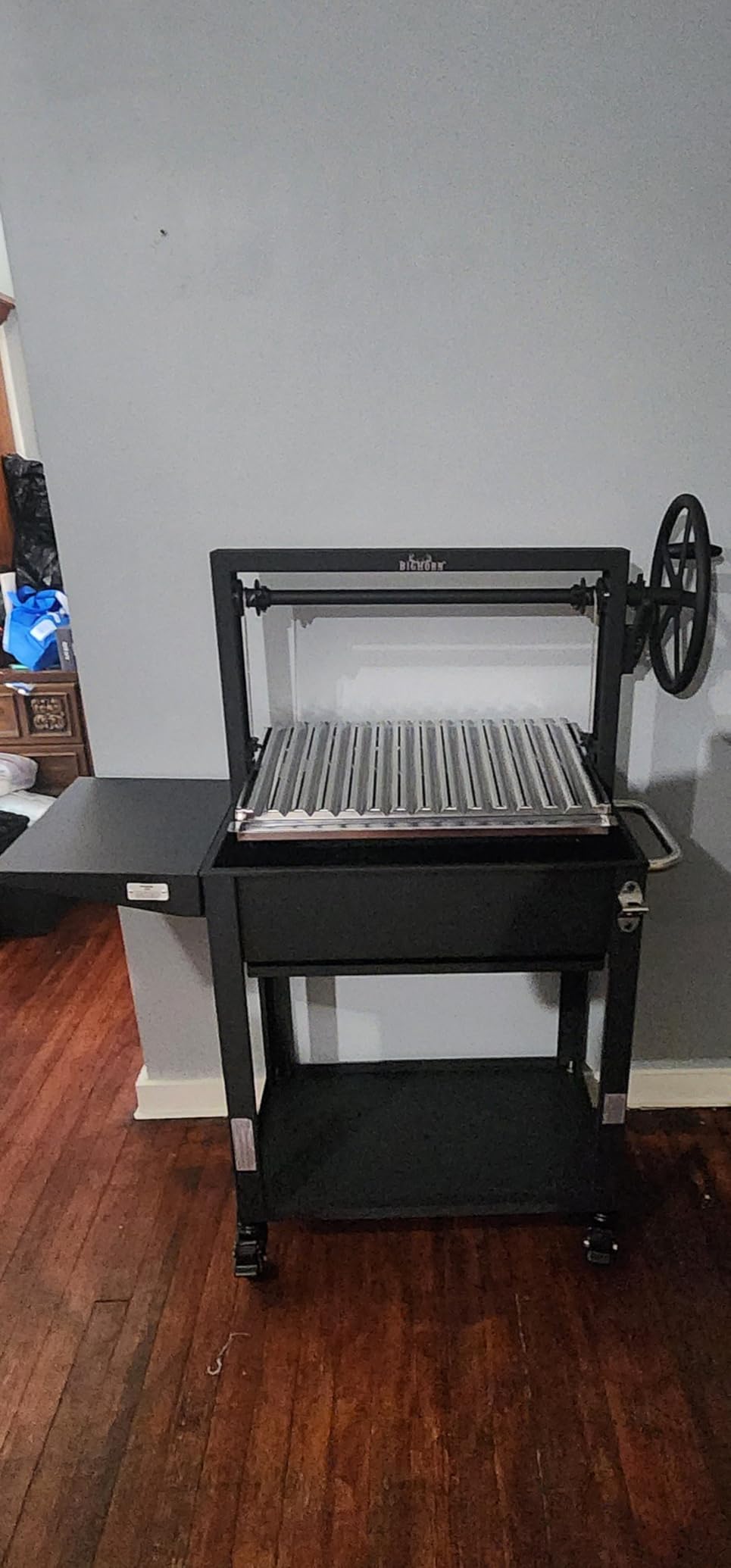 BIG HORN Santa Maria Grill, Argentine Parrilla Grill with Adjustable Height Grate, Wood Fire & Charcoal BBQ Grill, Large Outdoor Open Fire Grill with Storage for Patio & Backyard customer photo 1