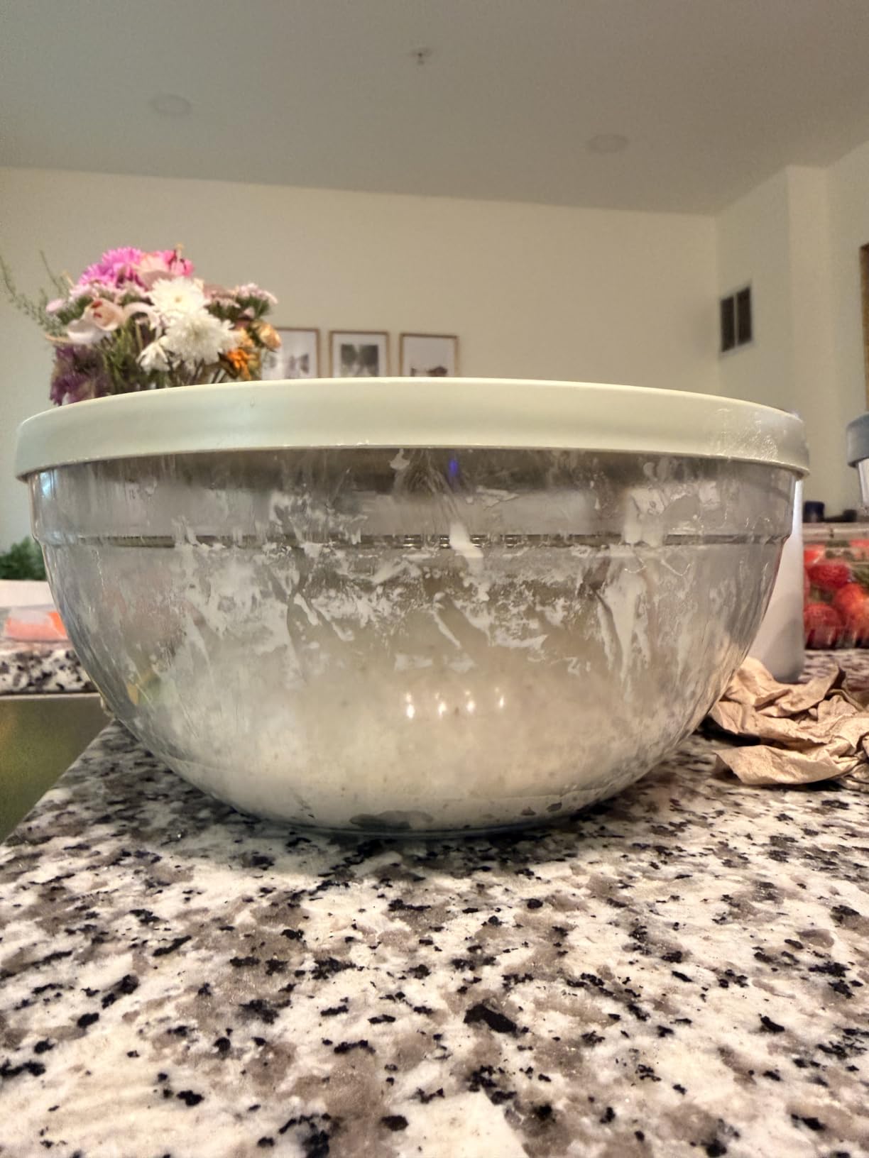 Large Glass Mixing Bowl with Lid for Sourdough Bread Making customer photo 2