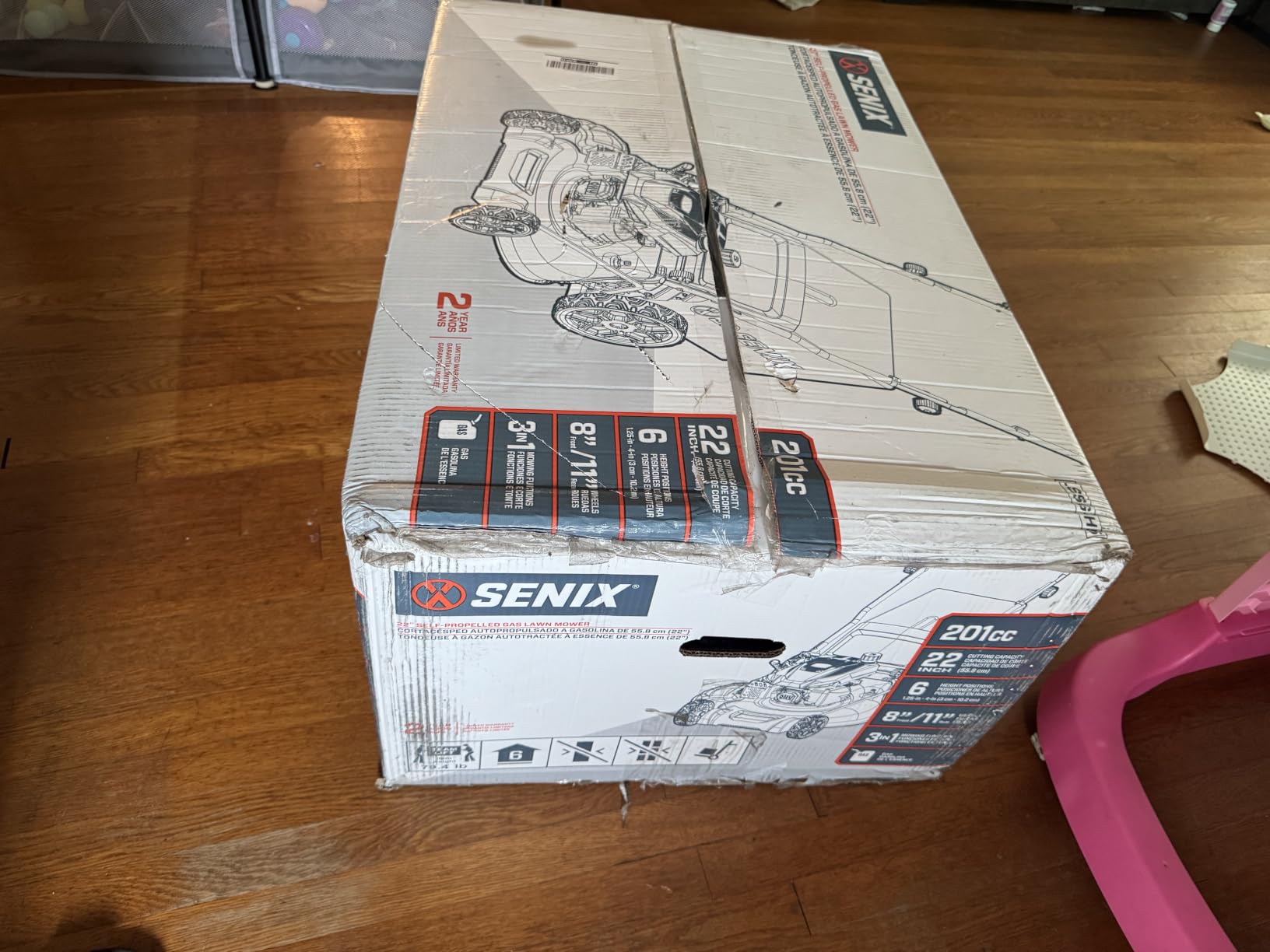 SENIX 22Inch 201cc 3-in-1 Gas Lawn Mower, Rear Wheel Self-Propelled Mower customer photo 1