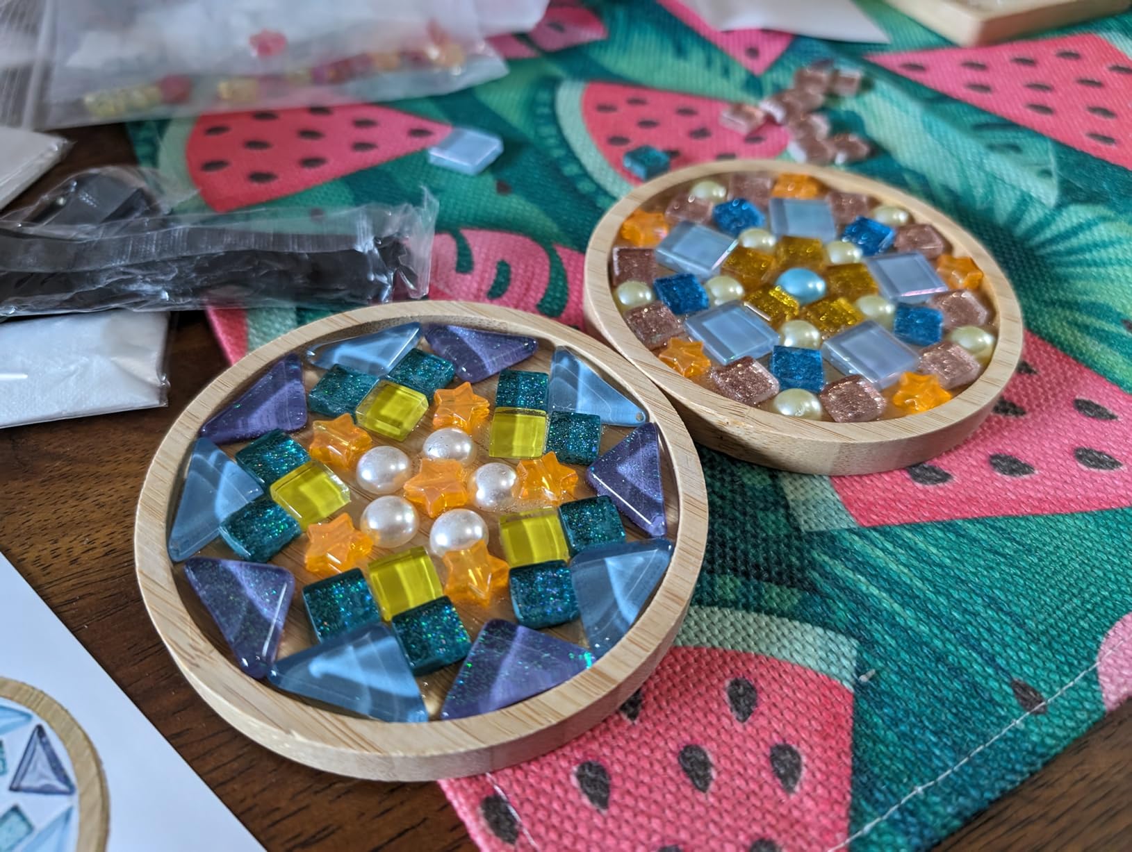 4 Sets DIY Mosaic Kits for Adults Mixed Color Mosaic Tiles for Crafts customer photo 1