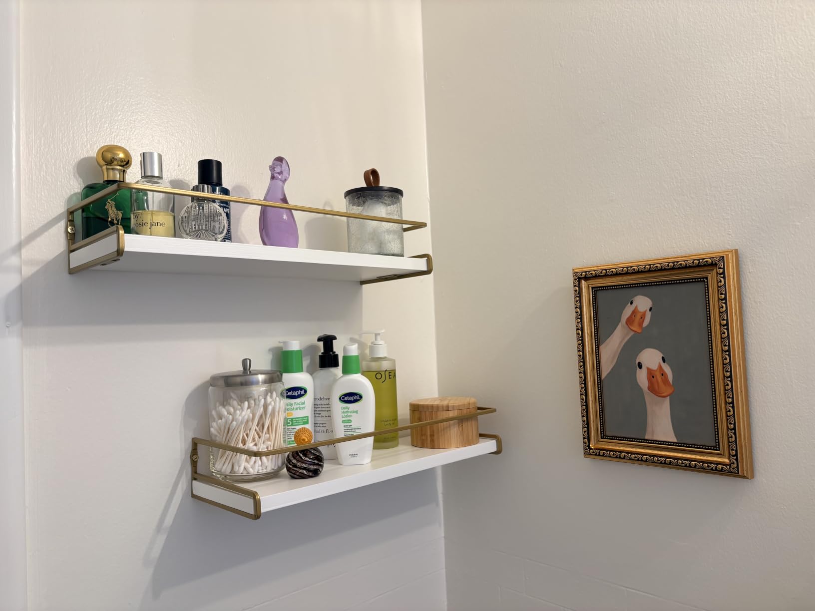 Forbena Dark Brown Kitchen Shelves Wall Mounted Set of 2, Walnut Brown Floating Kitchen Wall Shelves with Rail, Hanging Shelves for Kitchen Wall Coffee Bar (Wooden Pine Wood) customer photo 1
