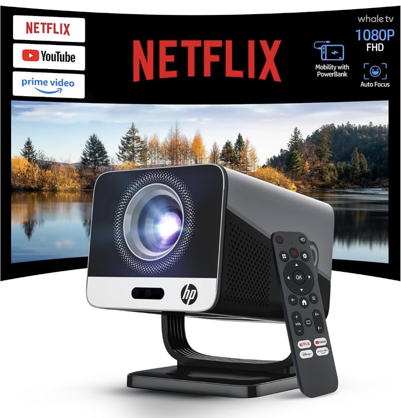 HP Projector Built-in Apps, USB-C Power Bank Compatible for Outdoor MC400 customer photo 2