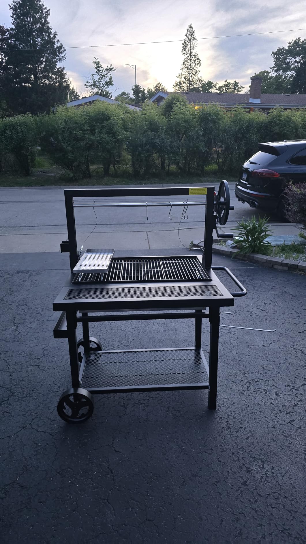 Argentine Santa Maria Grill with Adjustable Height Grates for Outdoor Grill | Wood Fire & Charcoal BBQ Grill, Argentinian Open Fire Grill with S-Hooks and Foldable Front Table, Authentic Gaucho Grilling customer photo 1