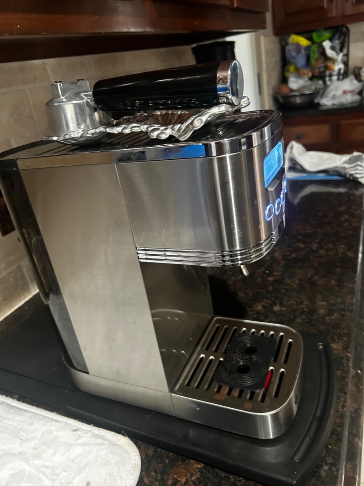 AMZCHEF 20 Bar Home Espresso Coffee Machine, Silver Gray customer photo 1