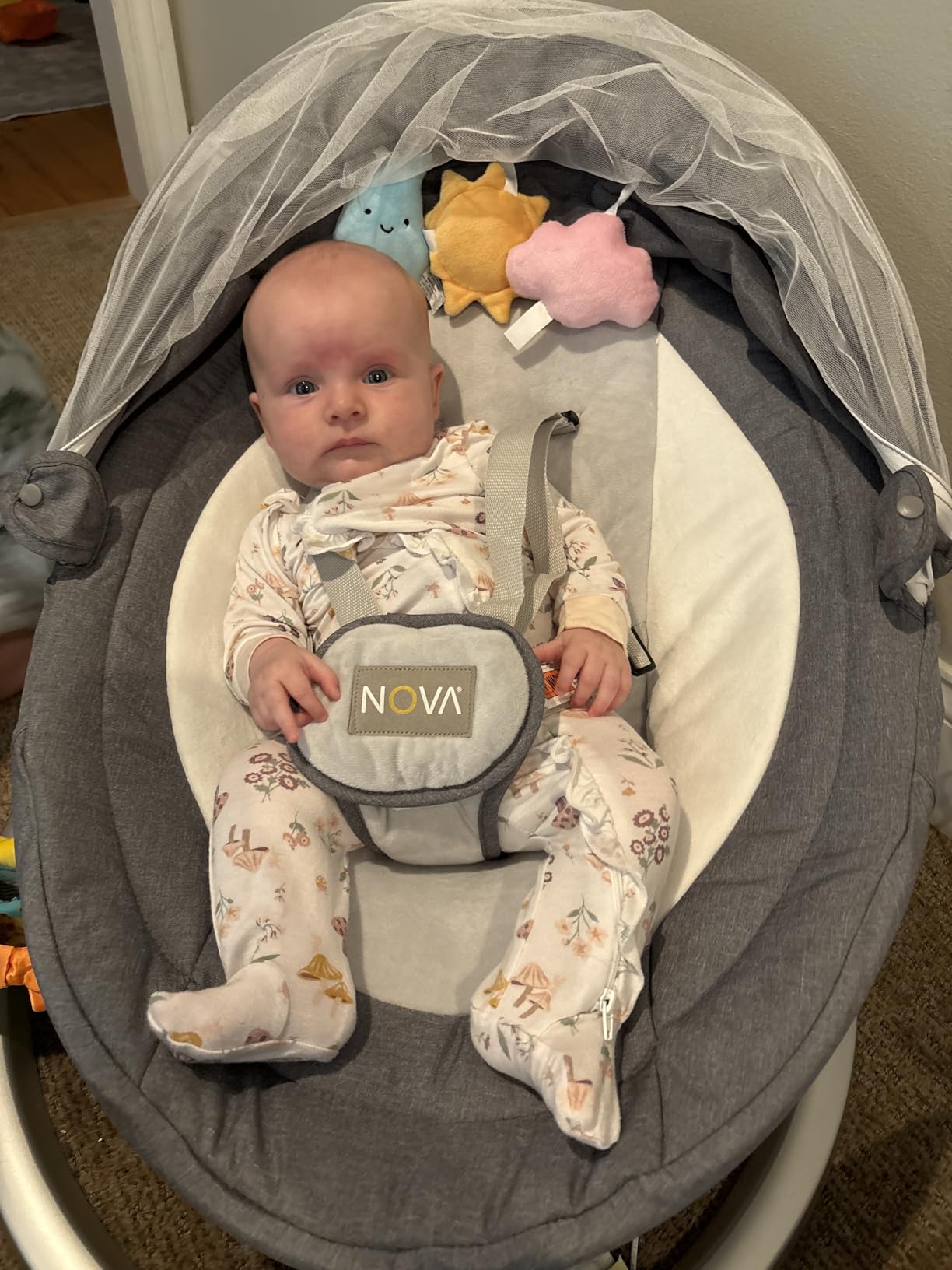 Jool Baby Nova Baby Swing for Infants – Bluetooth Music, Remote (Oatmeal) customer photo 2