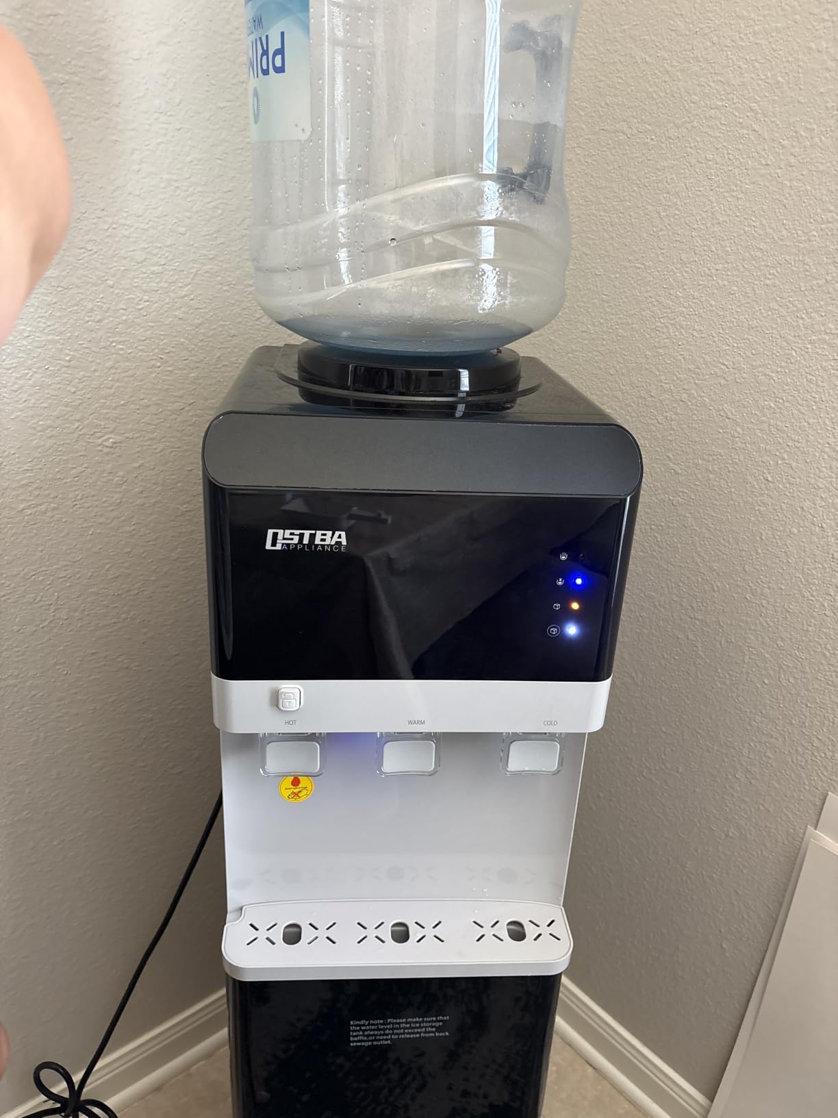 OSTBA Top Loading Water Dispenser with Ice Maker, 3 & 5 Gallon Water Cooler | Hot, Cold and Room Temperature Water with Bullet Ice Maker, Child Safety Lock for Home and Office customer photo 1