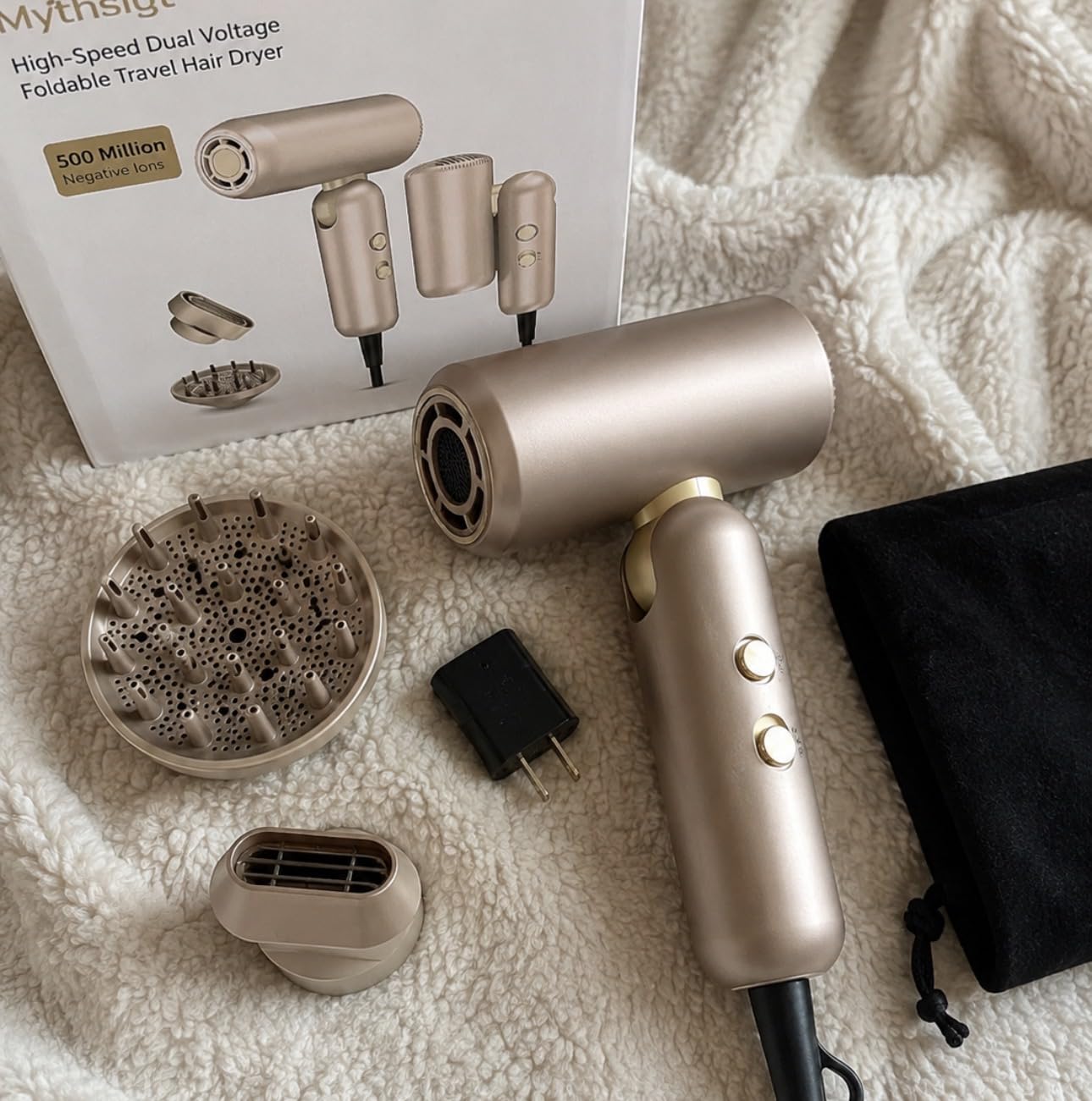 Mythsight StyleVibe High-Speed Dual Voltage Foldable Travel Hair Dryer customer photo 2