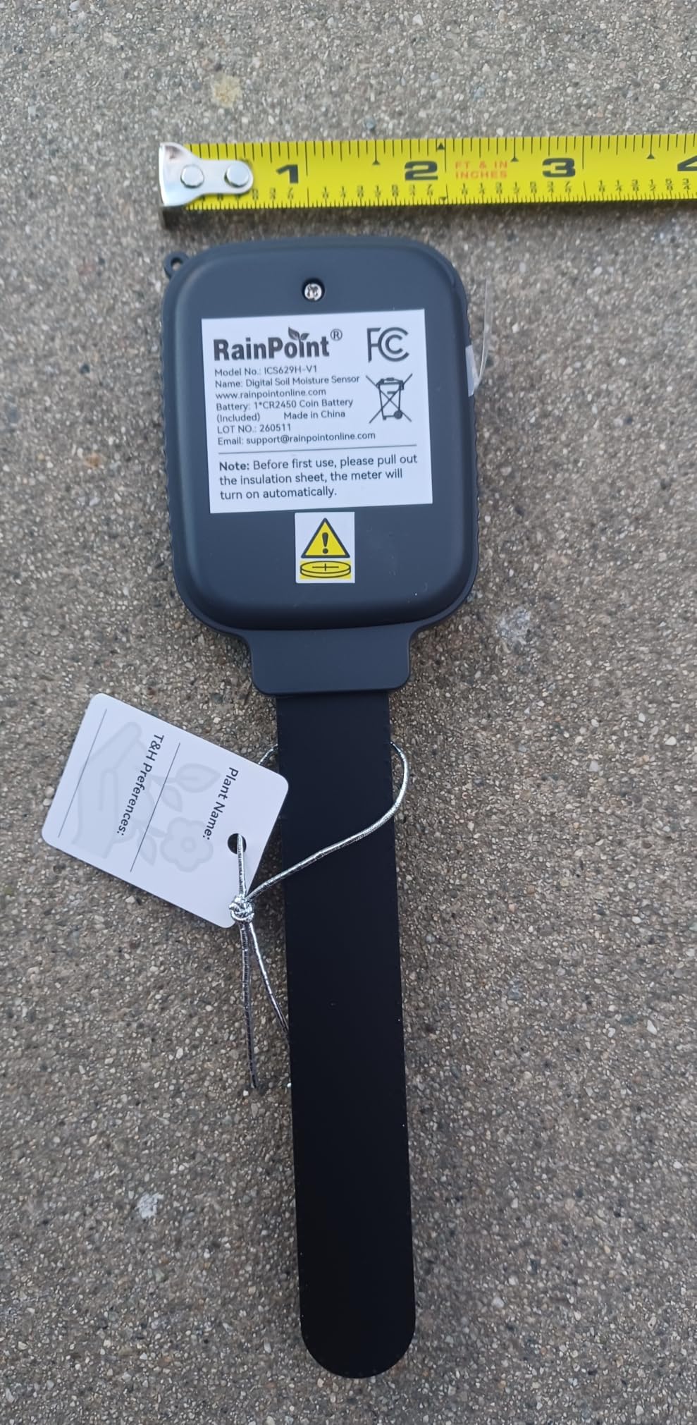 RAINPOINT Large Display Digital Soil Moisture Meter for Houseplants Indoor | Easy-Read Leave-in Color-Coded Gauge Sensor Potted Flower, Capacitive Probe, Kitchen Herb Garden Windowsill customer photo 1