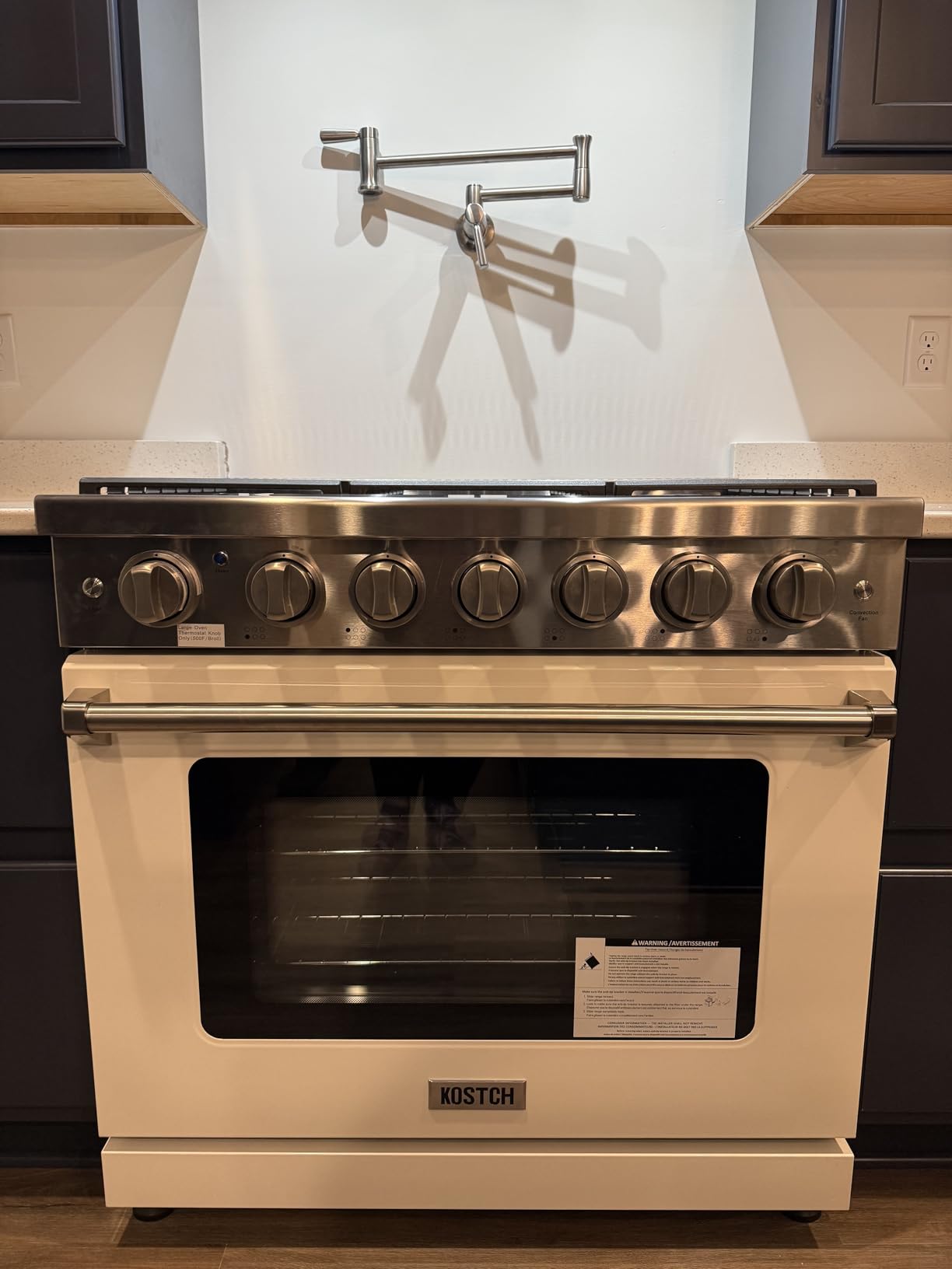 KOSTCH 36 inch Professional Freestanding Pro-Style Natural Gas Range or Liquid Propane Gas Range with 6 Burners, 6.0 cu.ft. Oven Capacity, in Stainless Steel - KOS-36RG03M (White/Bronze) customer photo 1