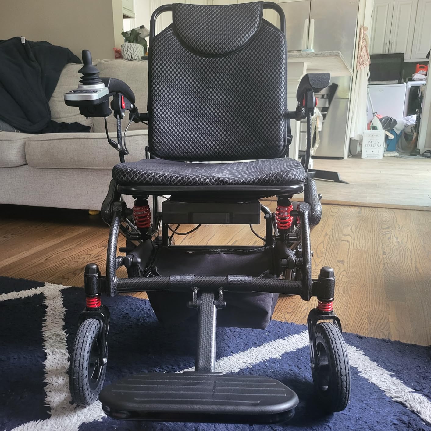 Electric Wheelchairs for Adults Foldable 36LBS Lightweight Frame, Airline Approval, 15 Miles Travel Range & 500W Brushless Motors Power Motorized for Seniors & Max Supports 350 LBS & LED Light-Red customer photo 1