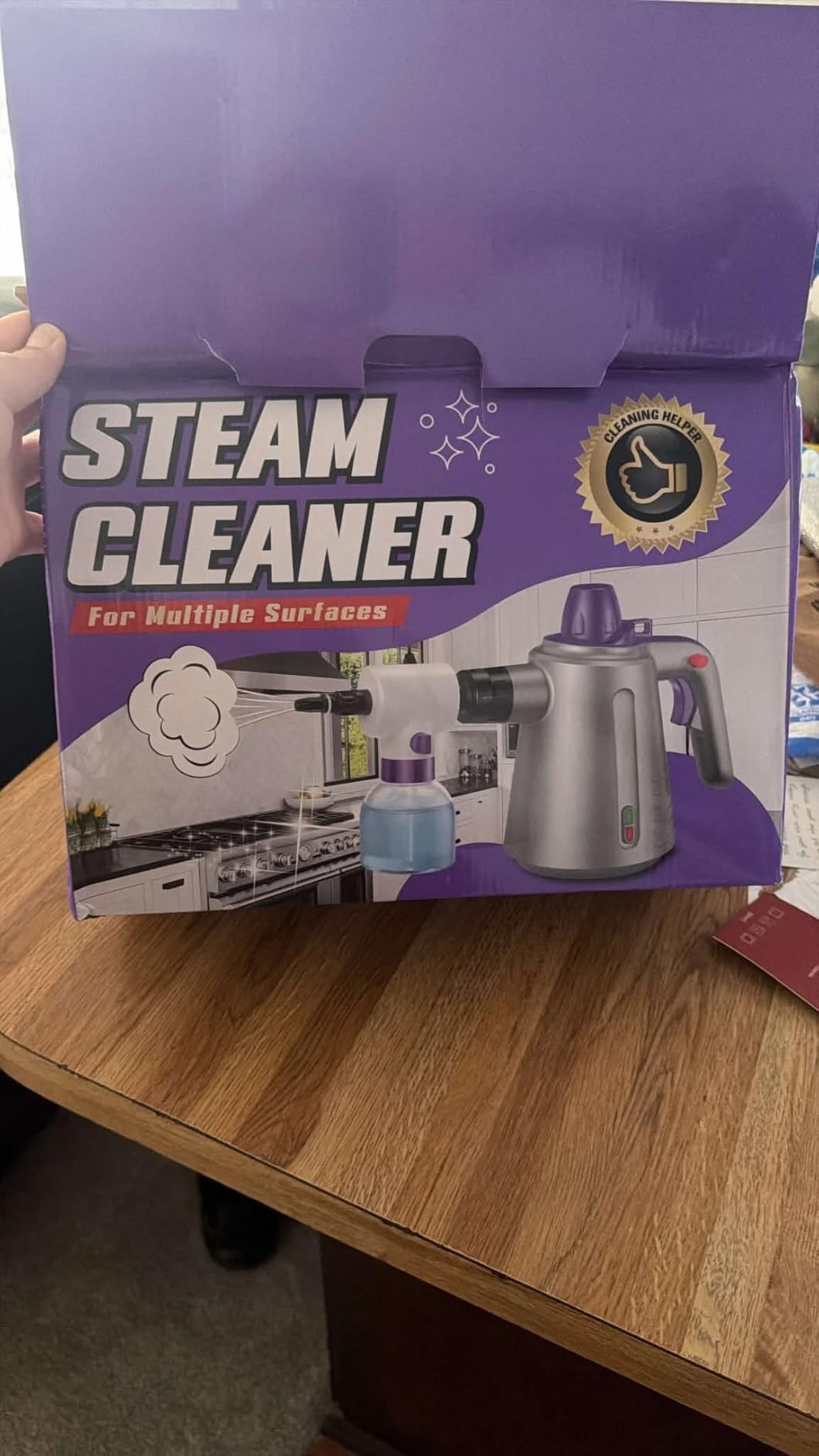 Handheld Steam Cleaner for Home, Pressurized Steamer for Cleaning Couch Carpet Car Upholstery Mattress Furniture with 14 Accessories & Safety Lock, Small Container for Grease customer photo 2