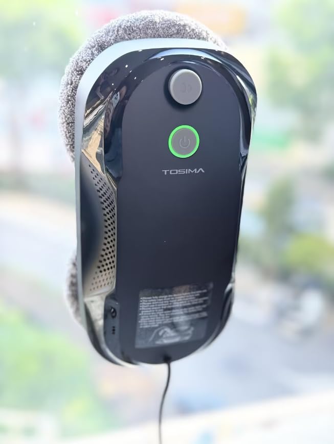 Tosima W5 Window Cleaning Robot, 6400Pa Max Adaptive Suction, Smart Window Cleaner with Triple Safety System, Intelligent Navigation, Remote Control, for All Smooth Surfaces, Black customer photo 2