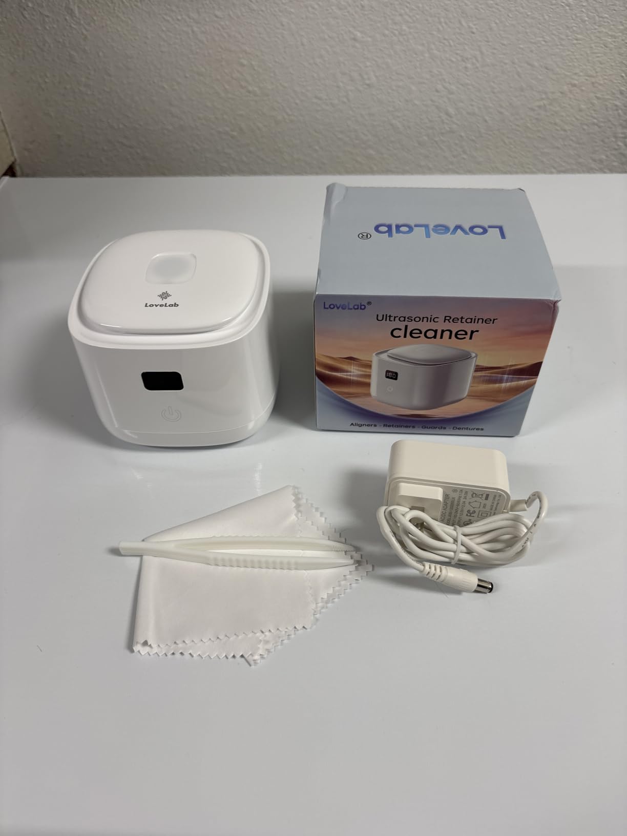 Ultrasonic Retainer Cleaner Machine 48kHz, Dental Ultrasonic Care Cleaner | Ultrasonic Retainer Cleaner for Dentures, Aligners, Mouth Guards, Toothbrush Heads and Jewelry with 200ML Capacity customer photo 1