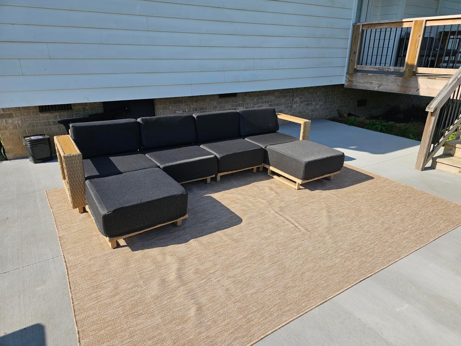 Aoxun Patio Furniture Set, 8 Piece Outdoor Sofa Set, Brown/Light Gray | All-Weather Rattan with 10'' Ultra-Thick Cushions, Outdoor Patio Conversation Set for Backyard, Poolside and Garden customer photo 1